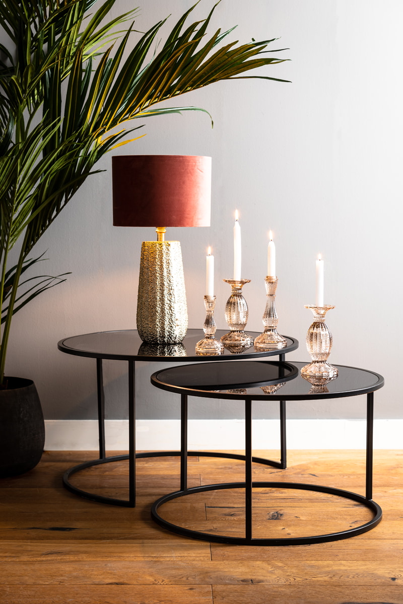 Light & Living Salontafel 'Duarte' Set van 2 stuks, kleur Mat Zwart