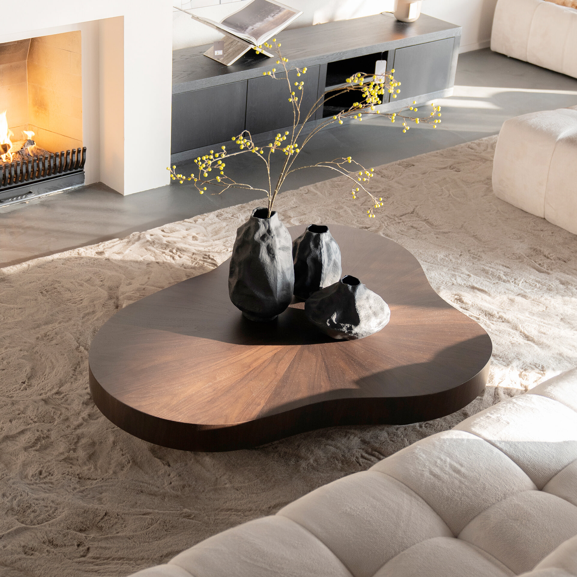 Eleonora Organische Salontafel 'Bobbie' Walnoot, 150 x 110cm