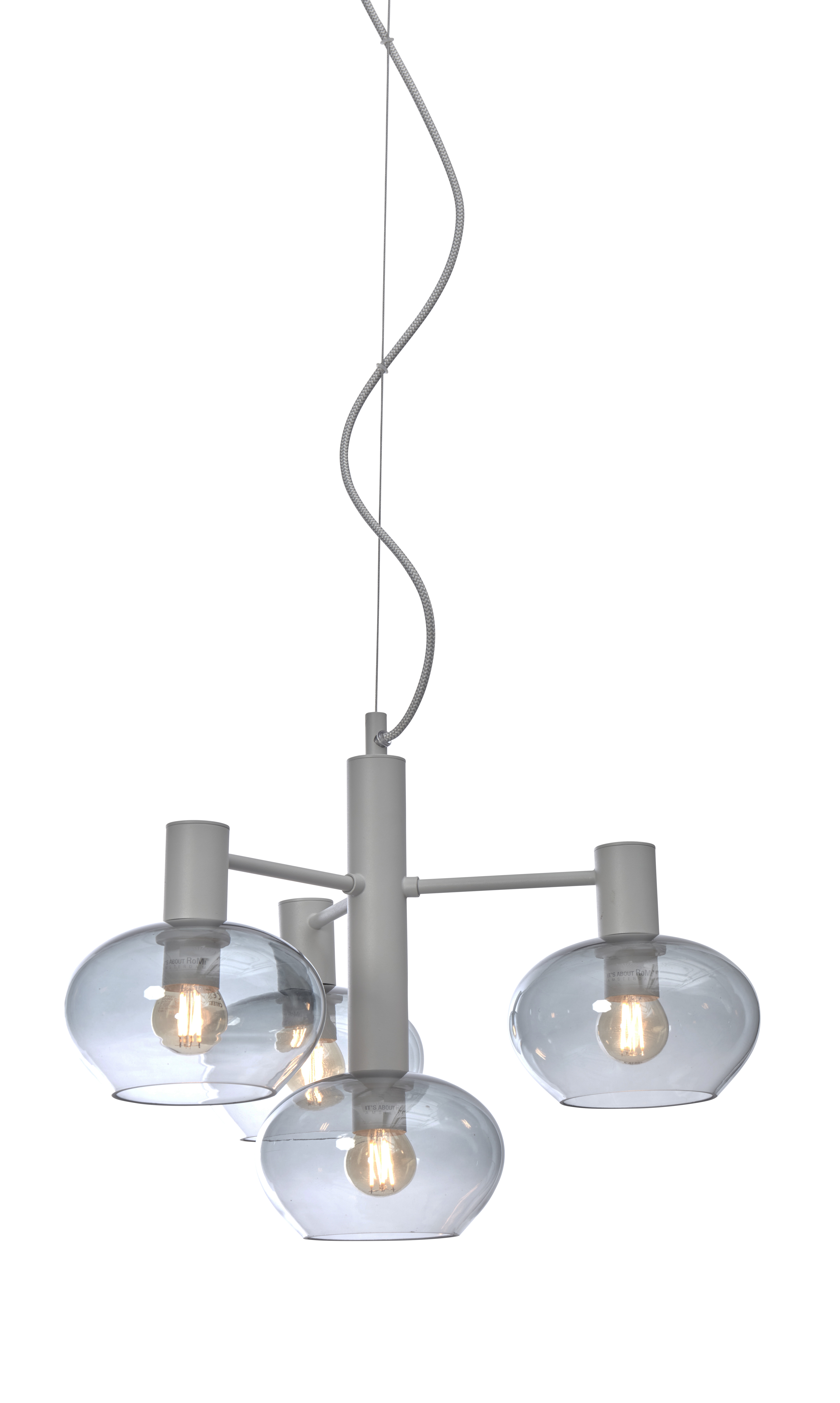 its about RoMi Hanglamp 'Bologna' 4-lamps, kleur Lichtgrijs