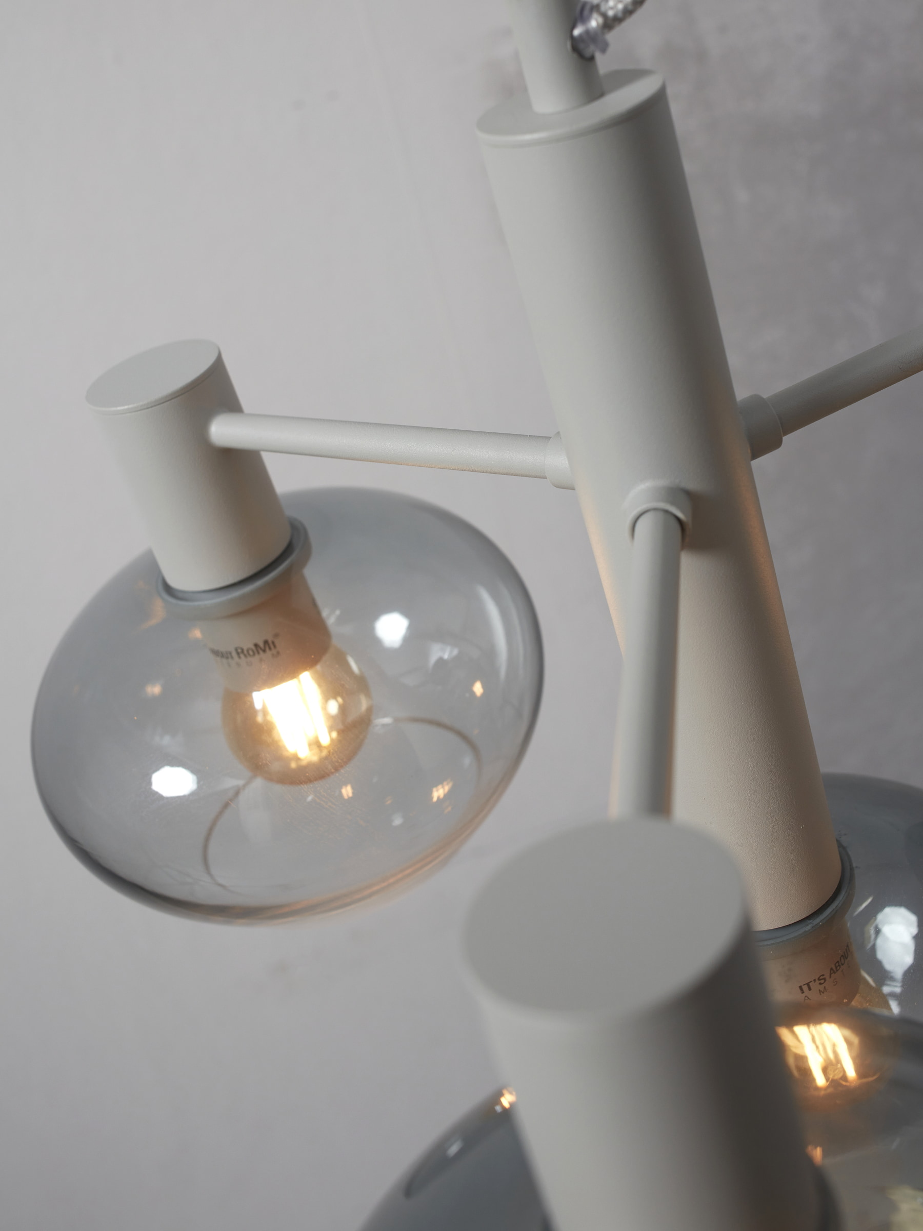 its about RoMi Hanglamp 'Bologna' 4-lamps, kleur Lichtgrijs