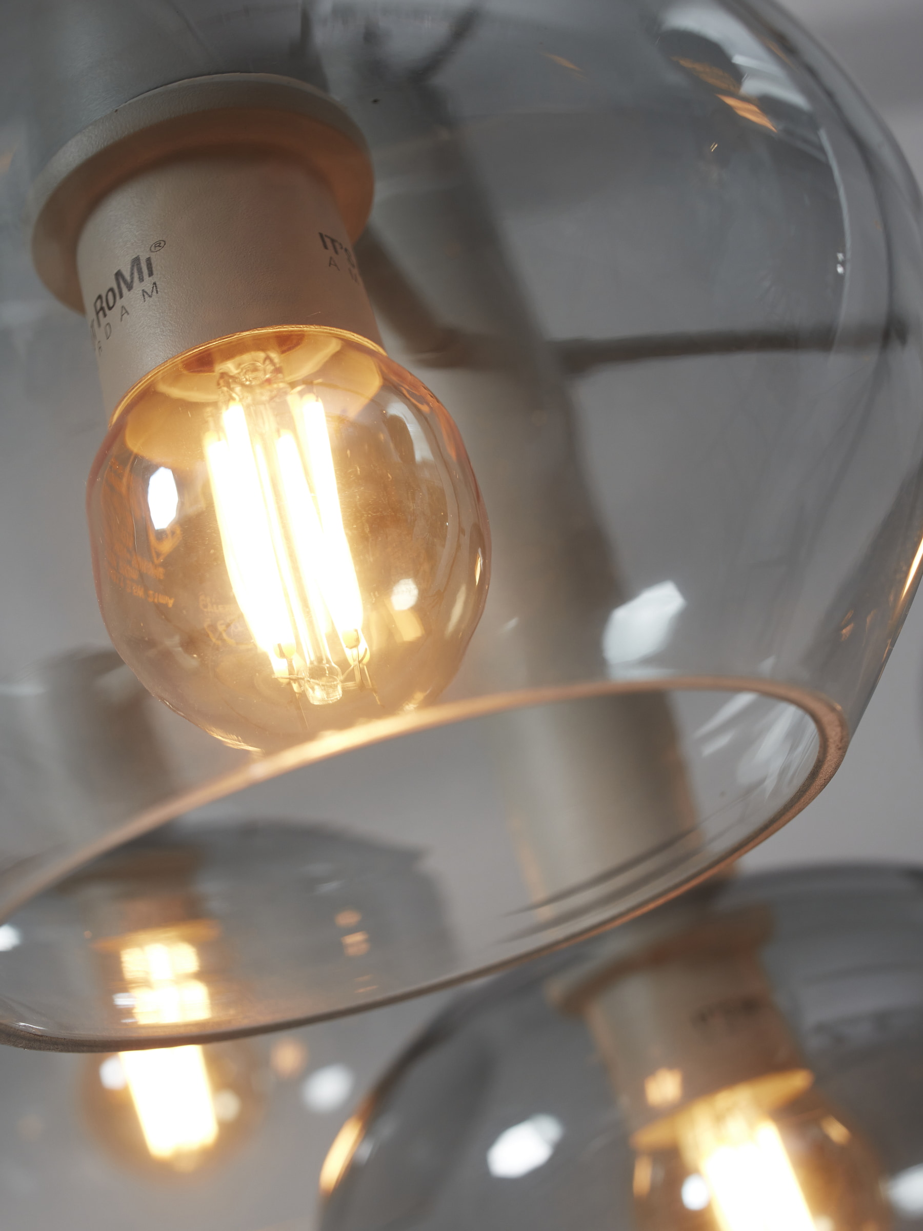 its about RoMi Hanglamp 'Bologna' 4-lamps, kleur Lichtgrijs