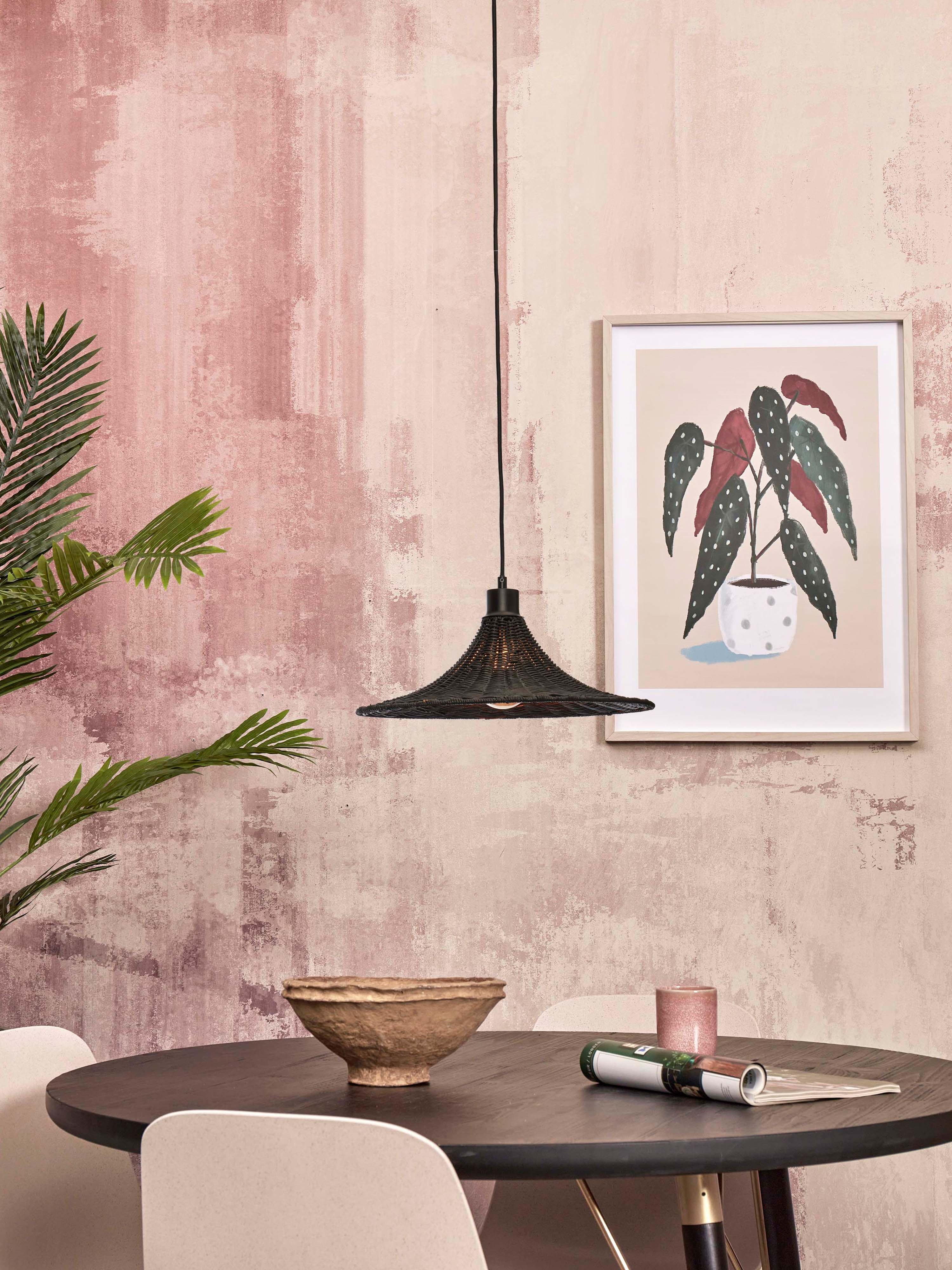 GOOD&MOJO Hanglamp 'Borabora' Rotan, 40cm, kleur Zwart