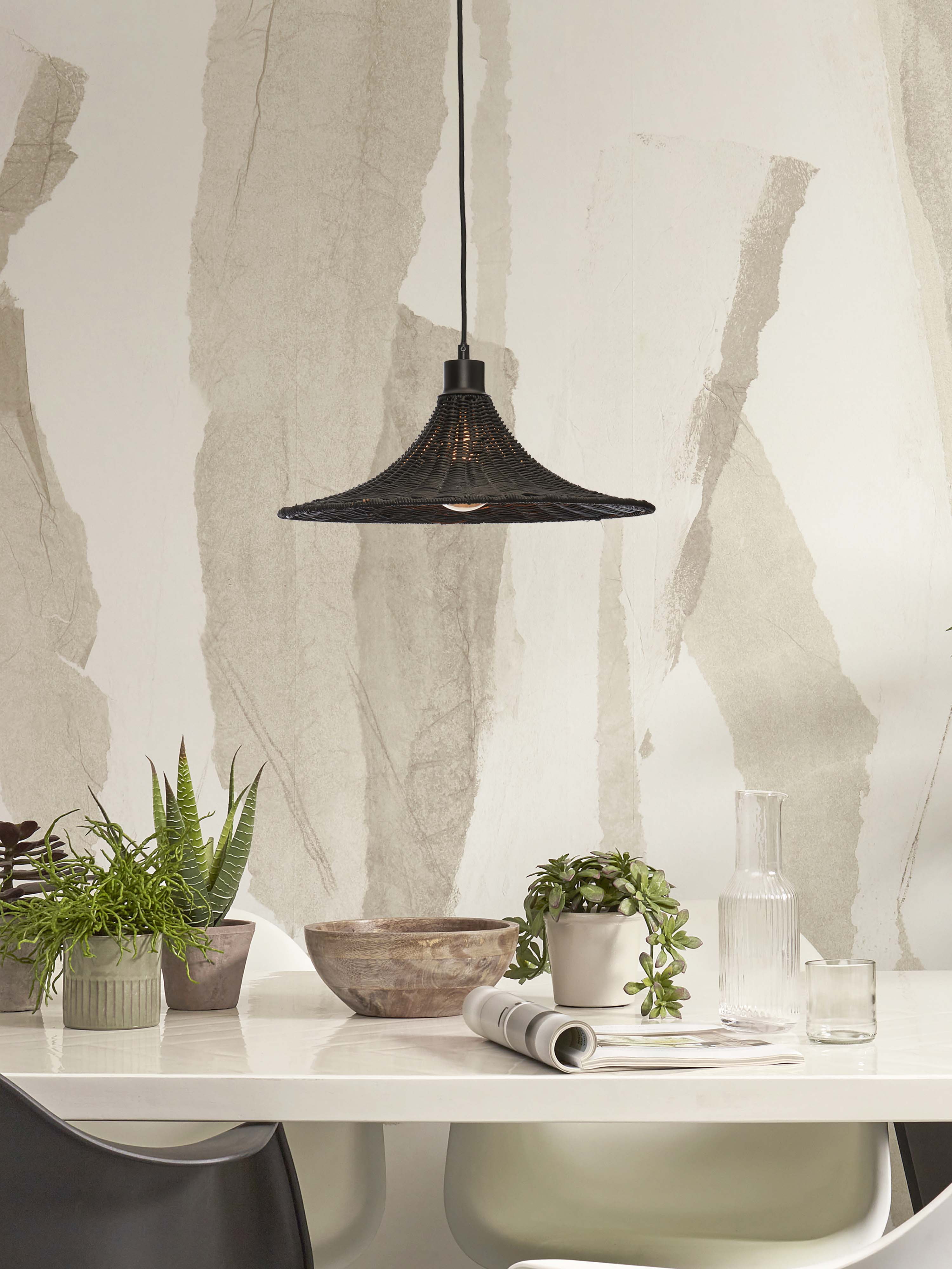 GOOD&MOJO Hanglamp 'Borabora' Rotan, 40cm, kleur Zwart