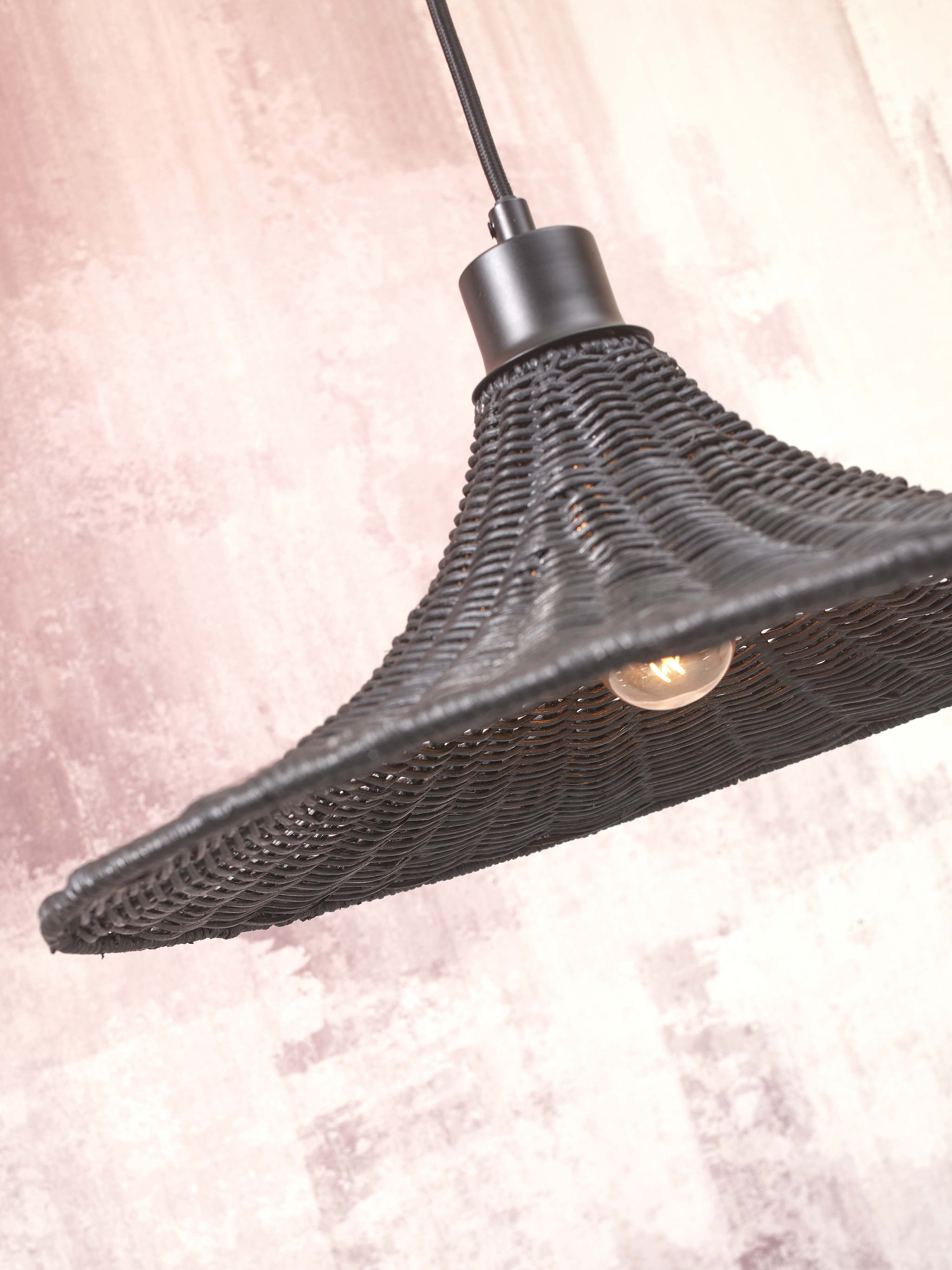 GOOD&MOJO Hanglamp 'Borabora' Rotan, 40cm, kleur Zwart
