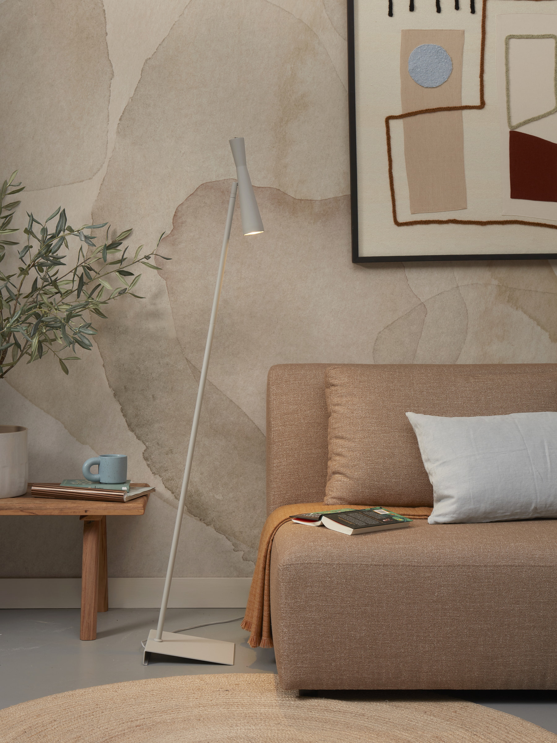 its about RoMi Vloerlamp 'Bordeaux' 145cm, kleur Lichtgrijs