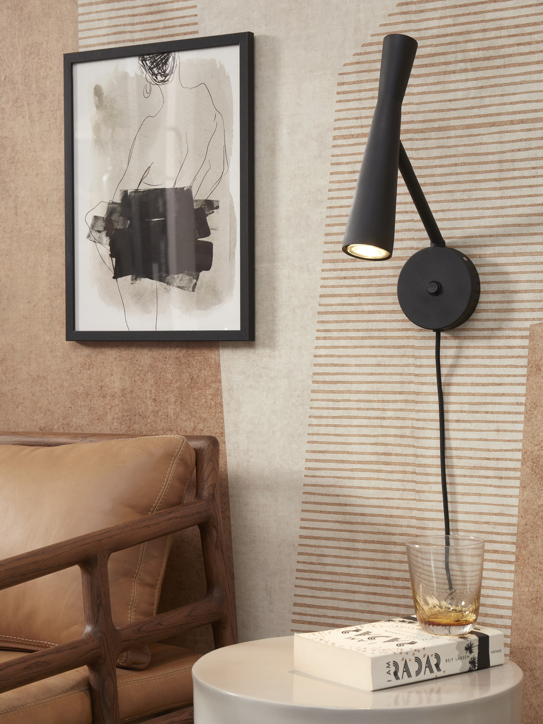 its about RoMi Wandlamp 'Bordeaux' kleur Zwart