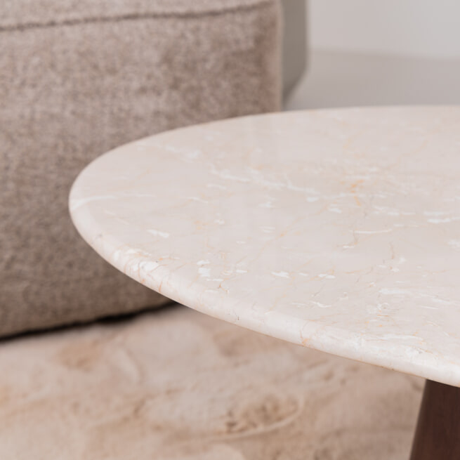 Salontafel Hazel set van 2 - Mango Hout & Marmer Salontafel Hazel set van 2 - Mango Hout & Marmer