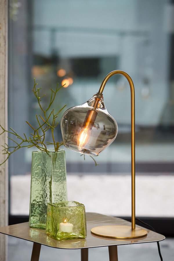Light & Living Tafellamp 'Rakel', antiek brons+smoke