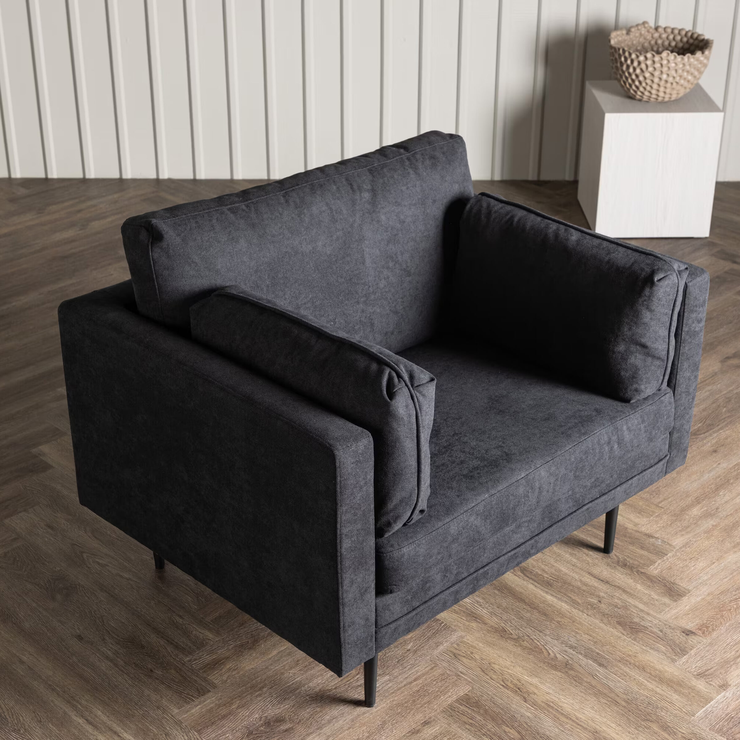 Nohr Fauteuil 'Tylan' Linnen, kleur Zwart