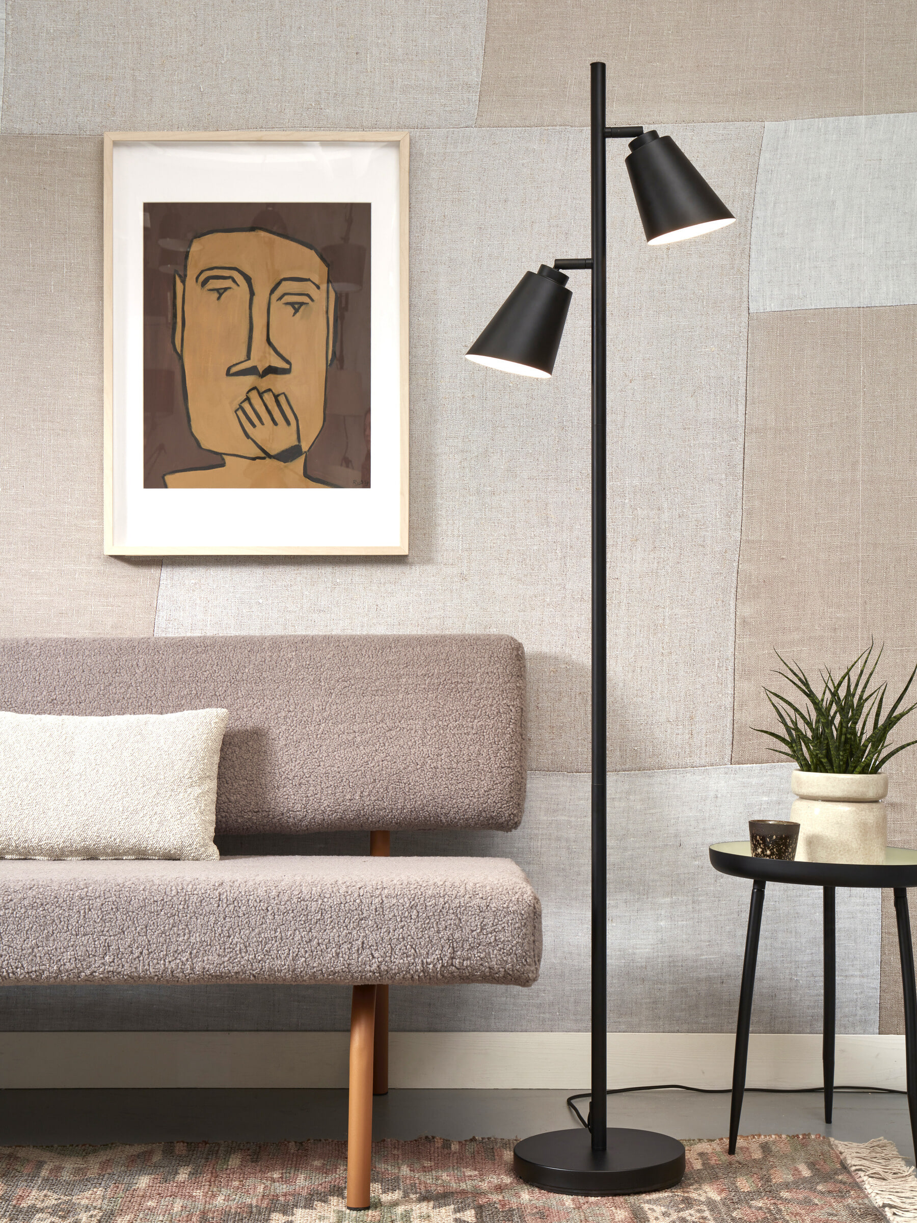 its about RoMi Vloerlamp 'Bremen' 2-lamps, kleur Zwart