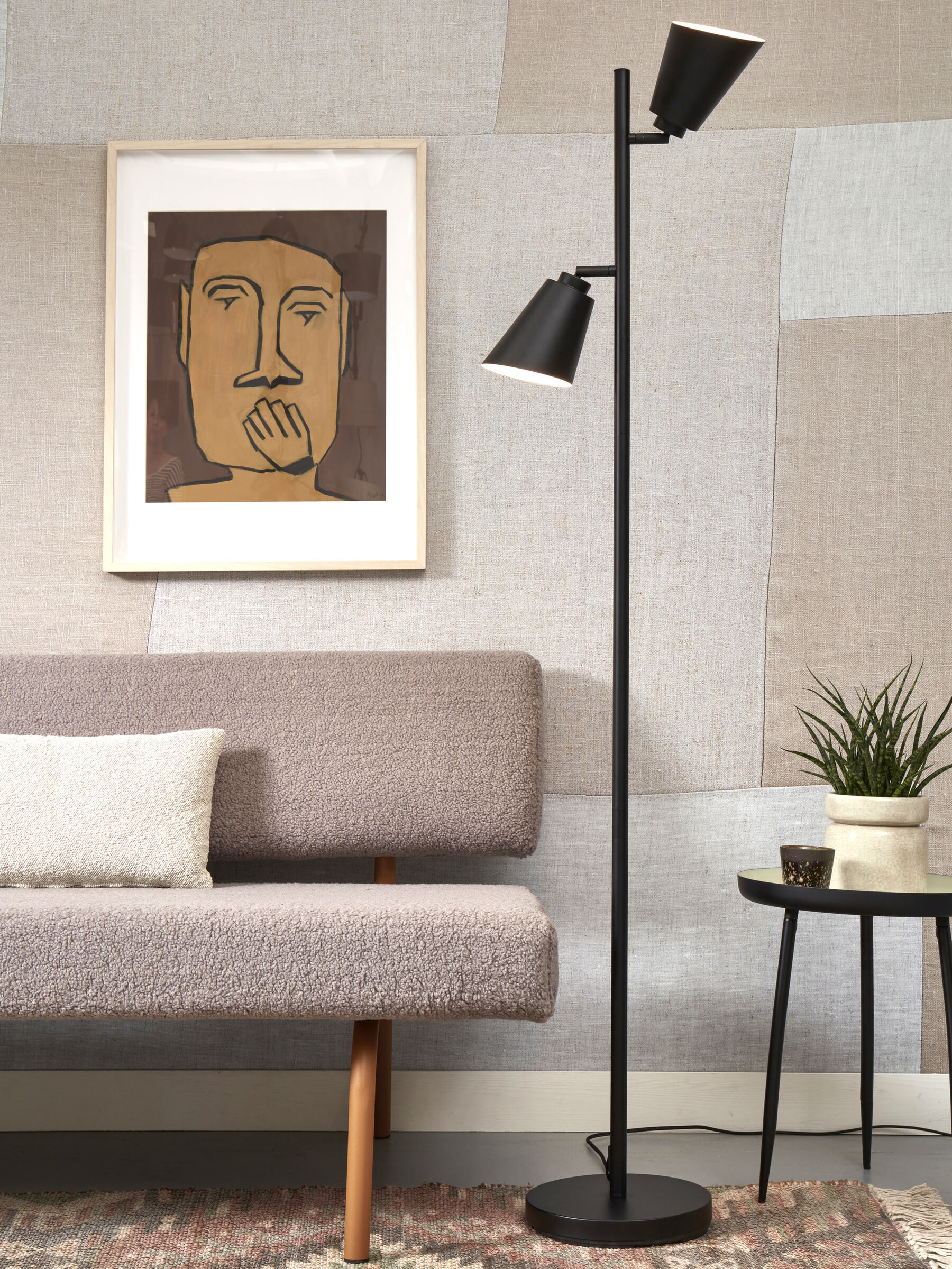 its about RoMi Vloerlamp 'Bremen' 2-lamps, kleur Zwart