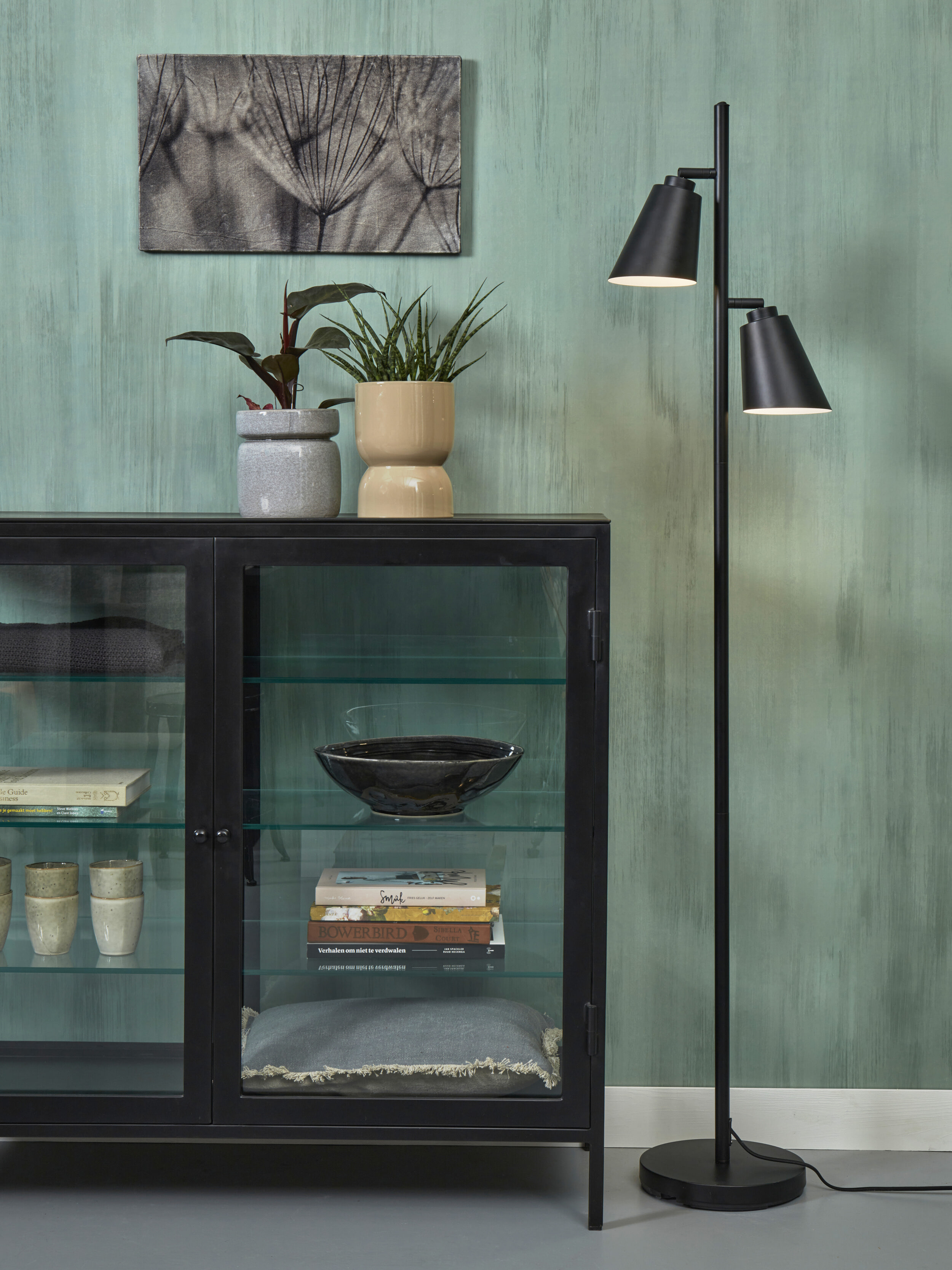 its about RoMi Vloerlamp 'Bremen' 2-lamps, kleur Zwart