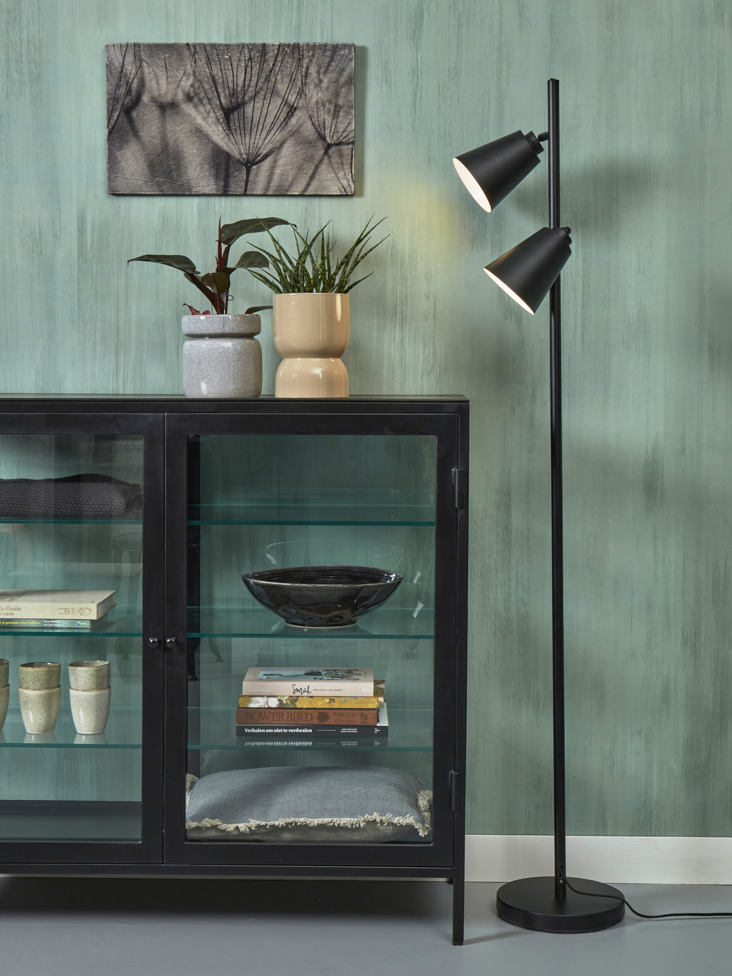 its about RoMi Vloerlamp 'Bremen' 2-lamps, kleur Zwart