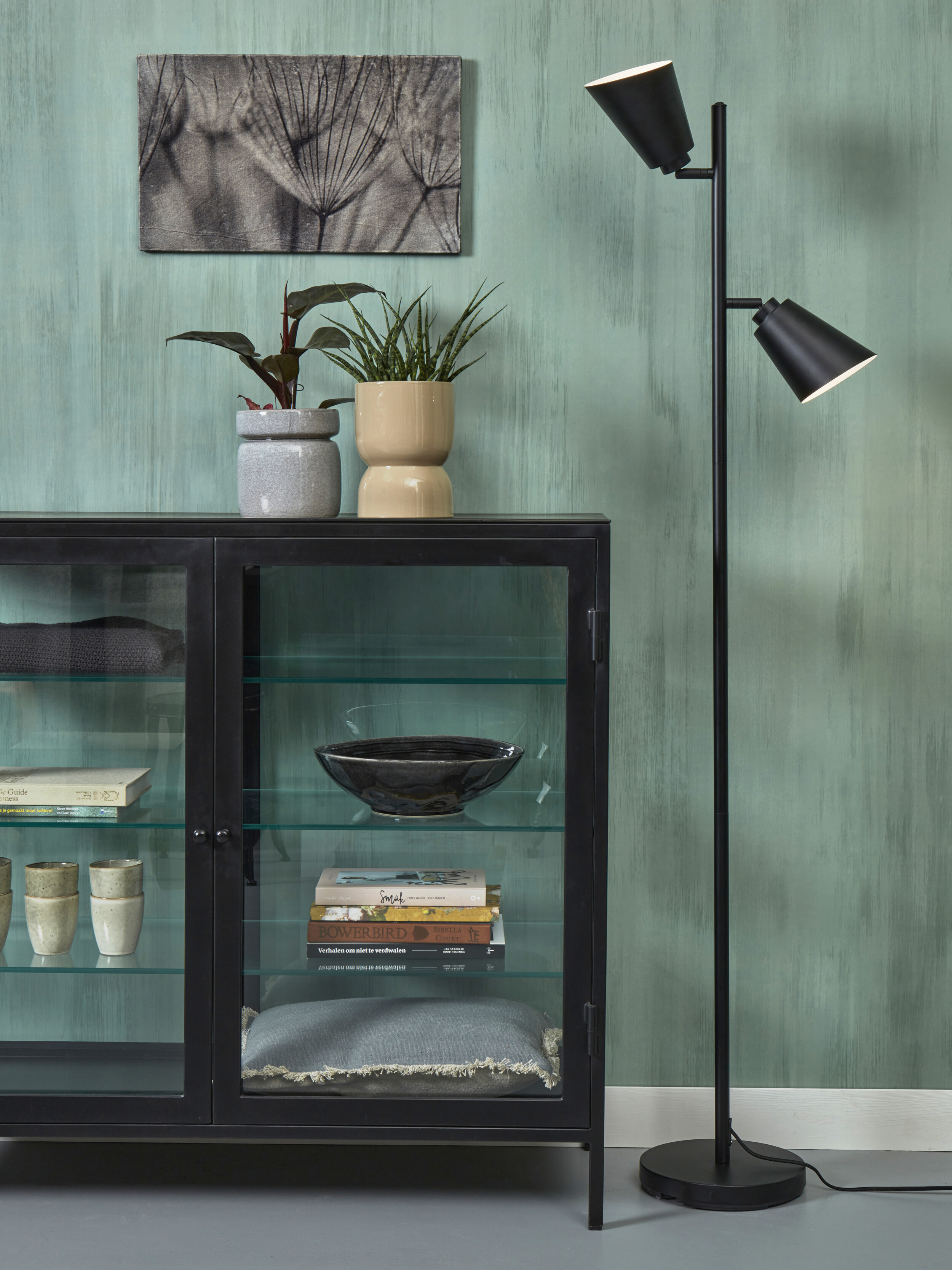 its about RoMi Vloerlamp 'Bremen' 2-lamps, kleur Zwart