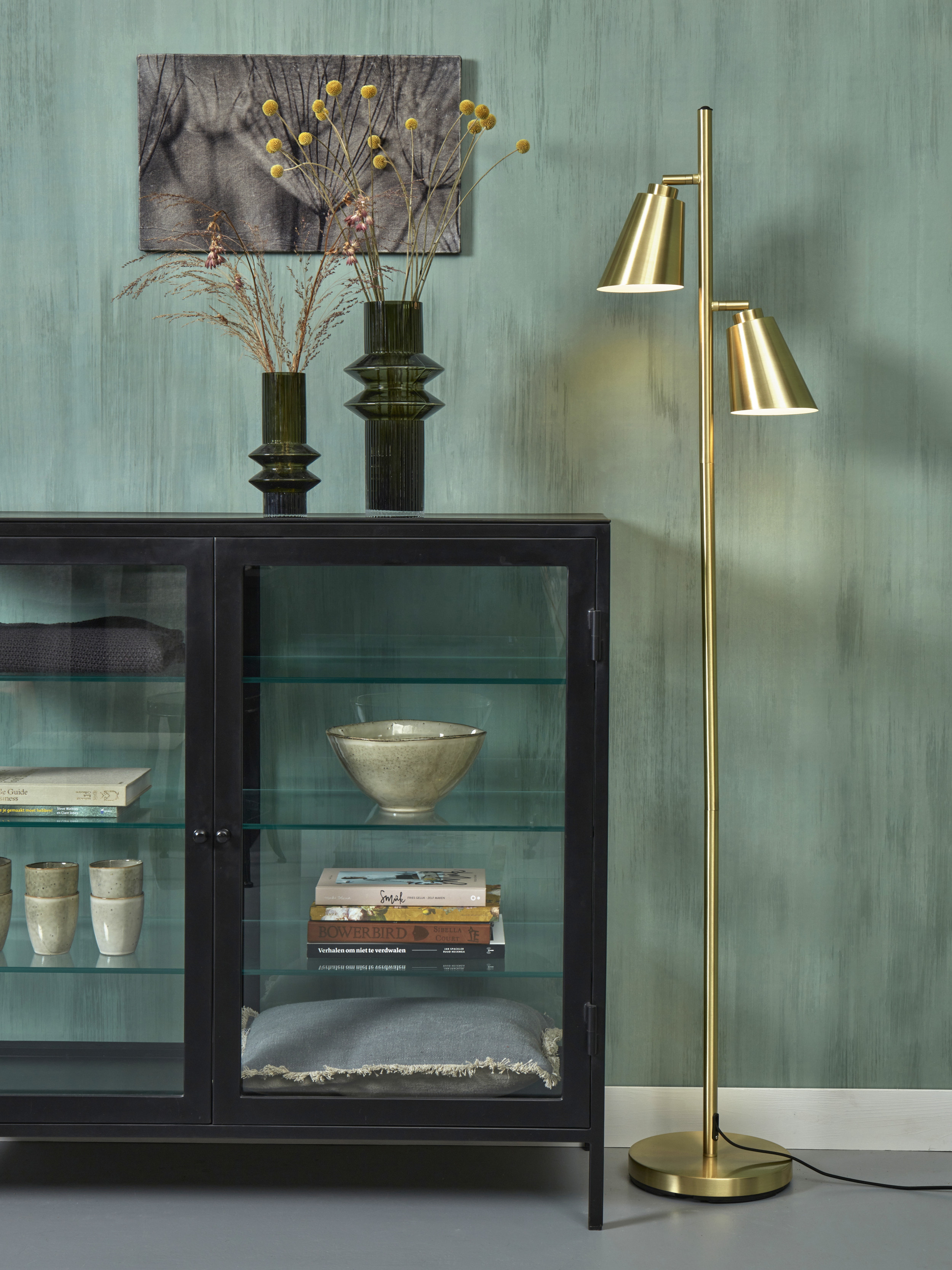 its about RoMi Vloerlamp 'Bremen' 2-lamps, kleur Goud
