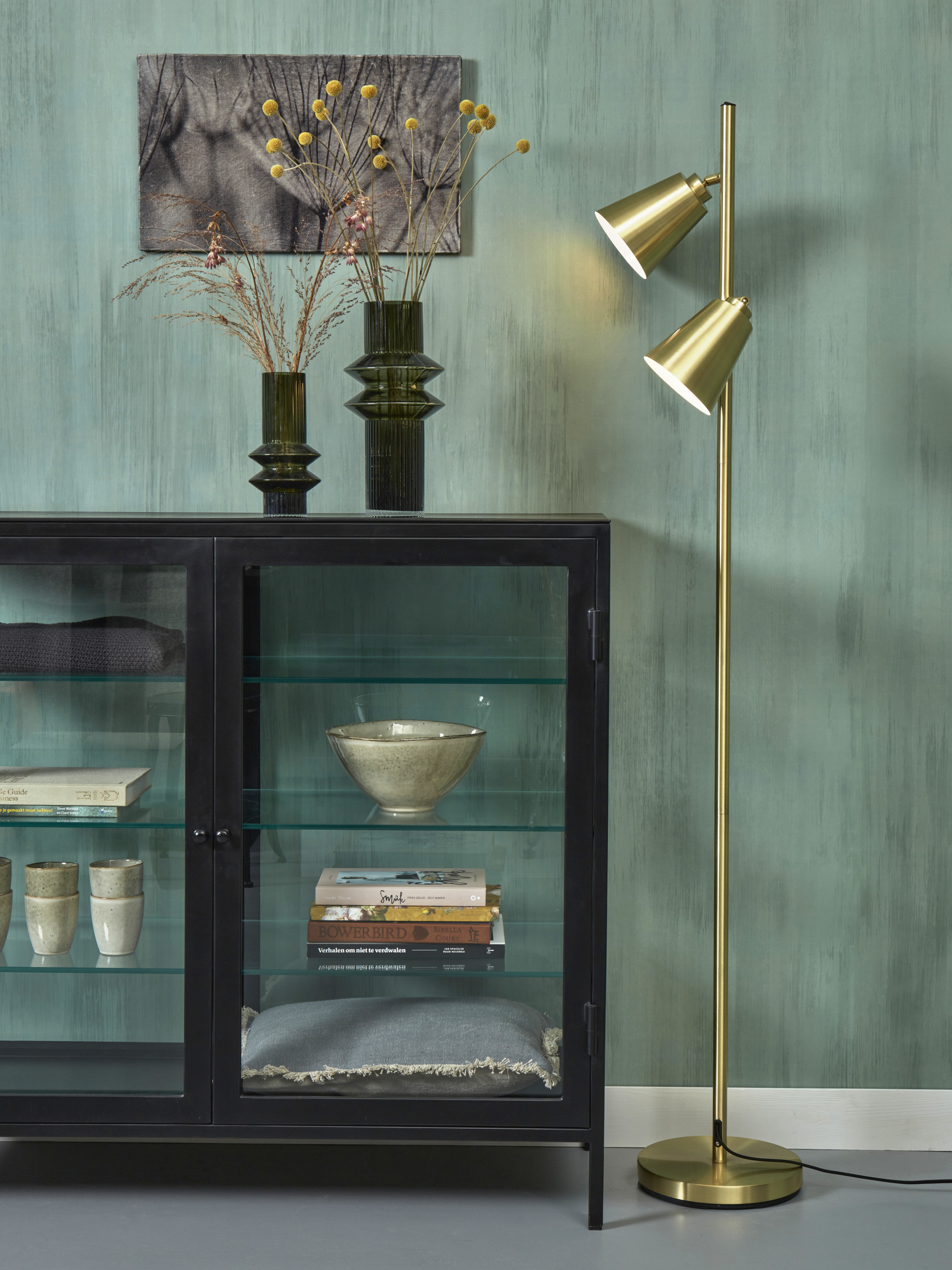 its about RoMi Vloerlamp 'Bremen' 2-lamps, kleur Goud