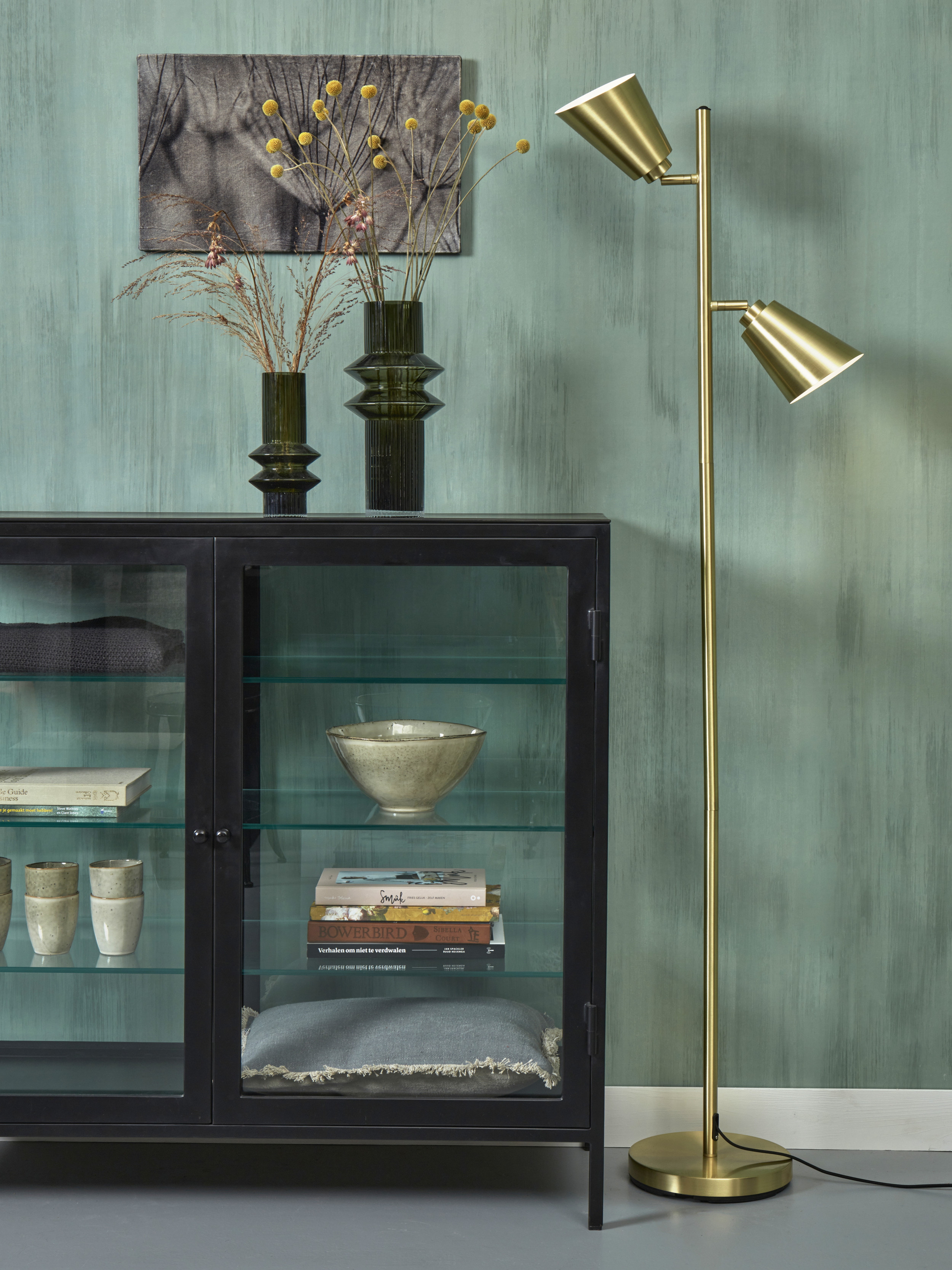 its about RoMi Vloerlamp 'Bremen' 2-lamps, kleur Goud