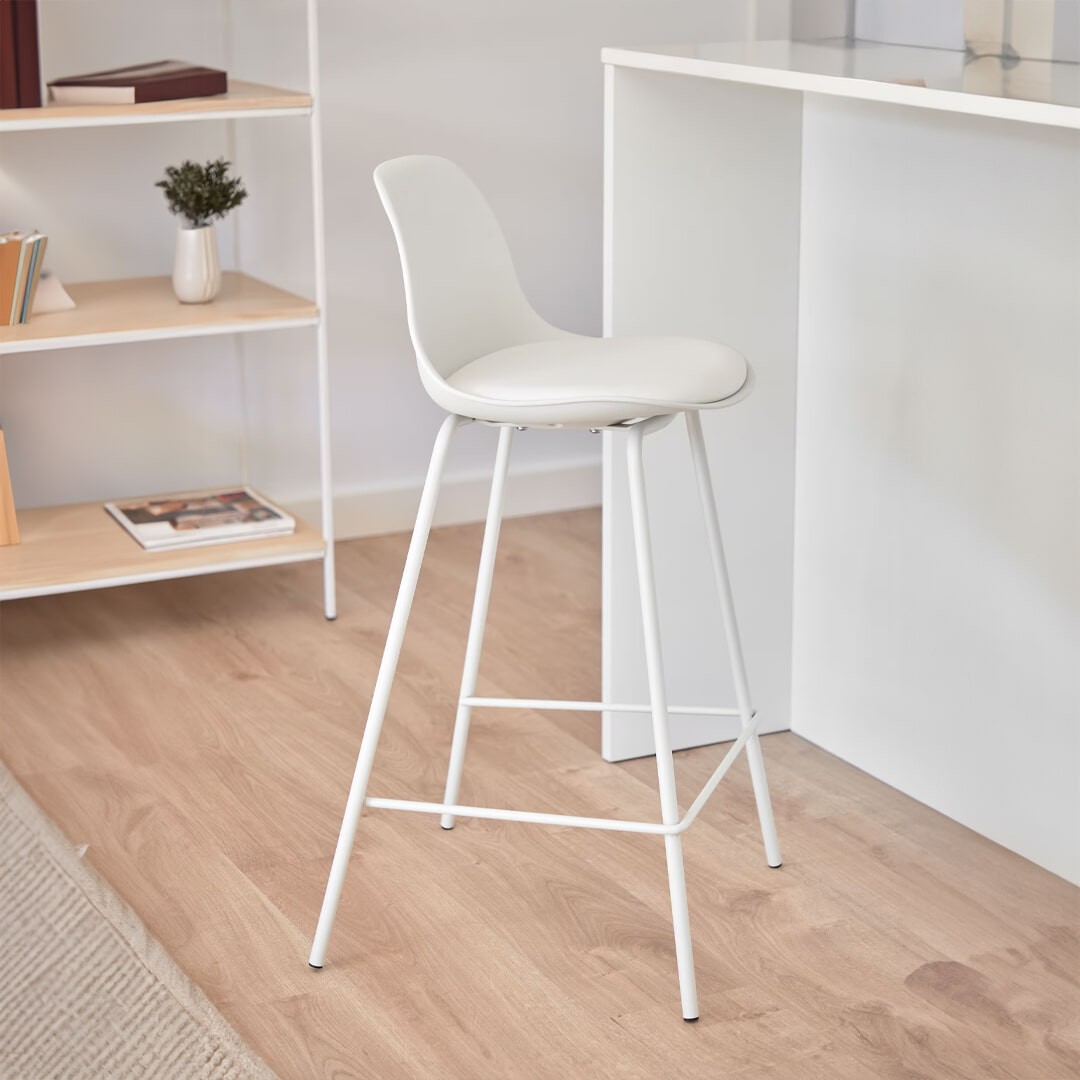 Kave Home Barstoel Brighter (zithoogte 65cm) - Wit