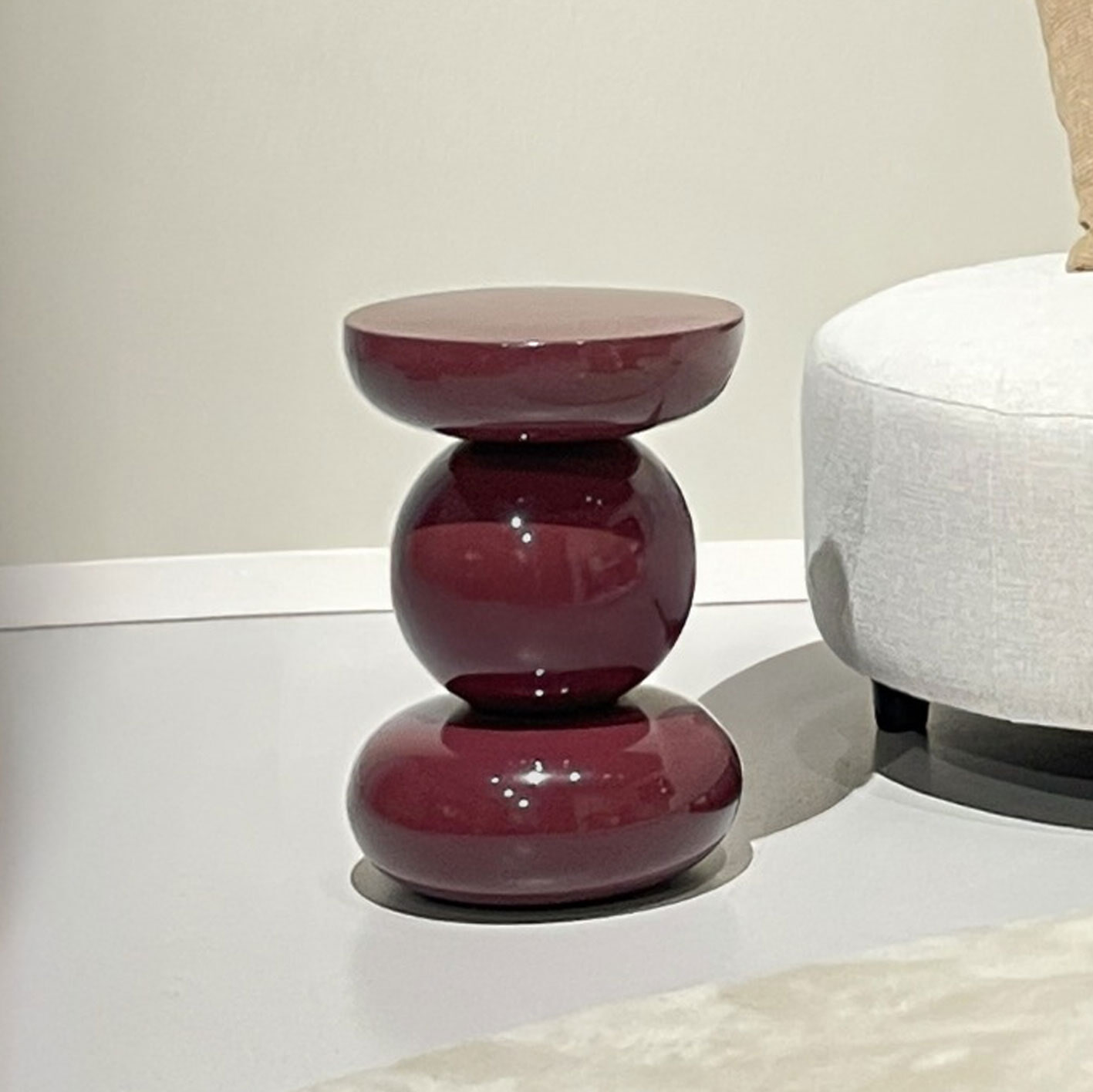 Brix Ronde Bijzettafel Dex 33cm - Maroon