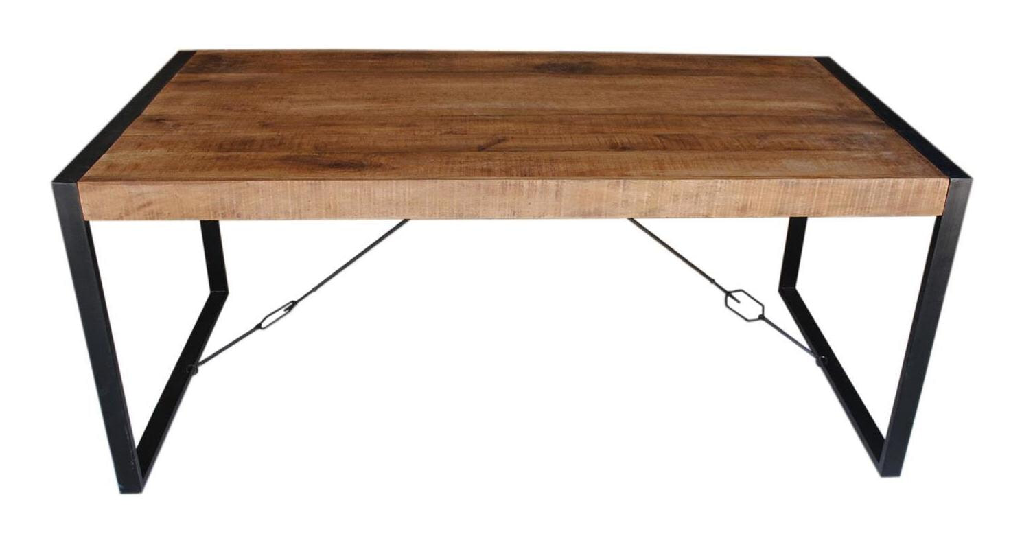 LivingFurn Industrile Eettafel 'Strong' Mango-hout 140 x 80