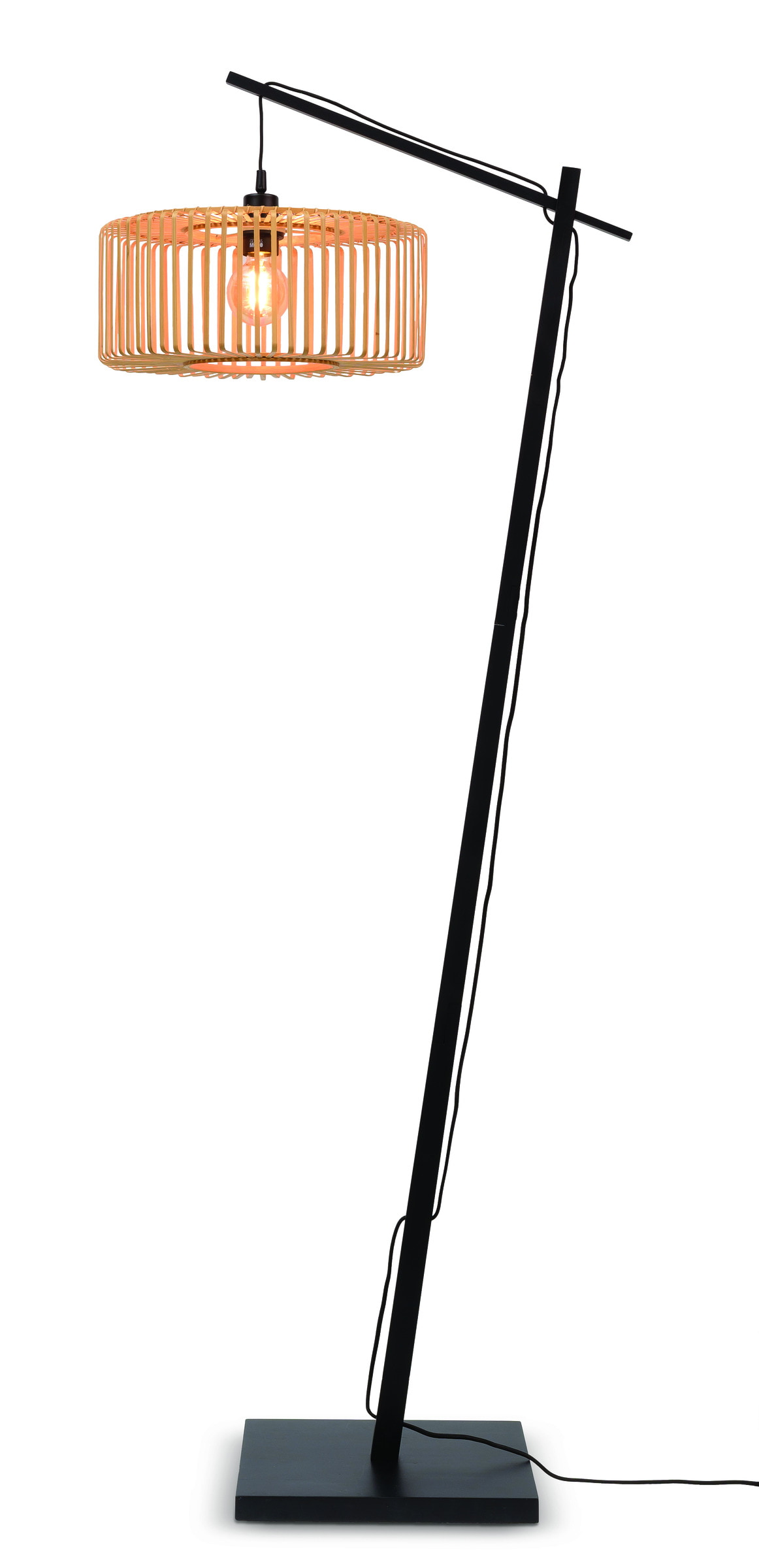 GOOD&MOJO Vloerlamp 'Bromo' Small, Bamboe, kleur Naturel/Zwart