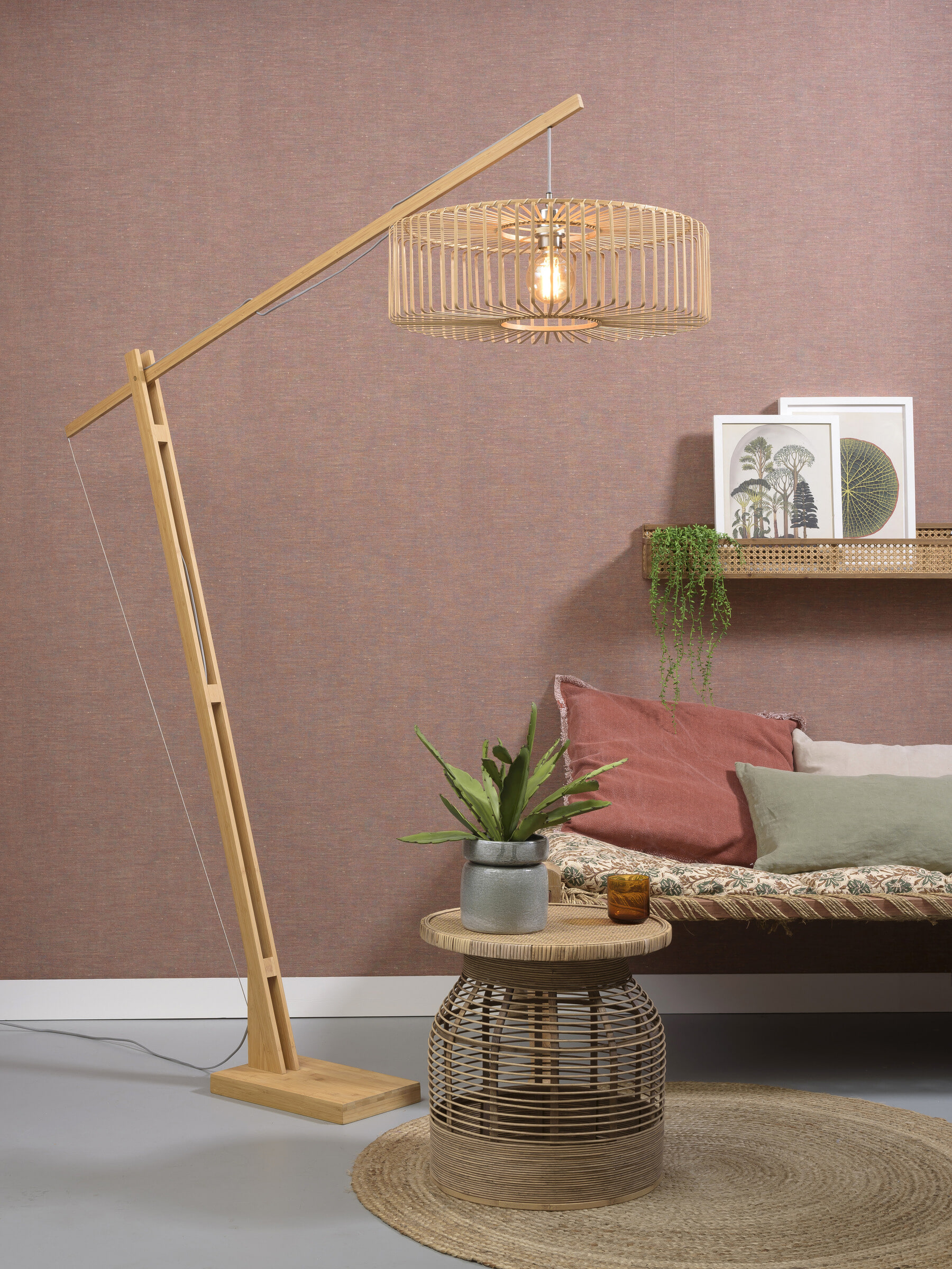 GOOD&MOJO Vloerlamp 'Bromo' Large, Bamboe, kleur Naturel