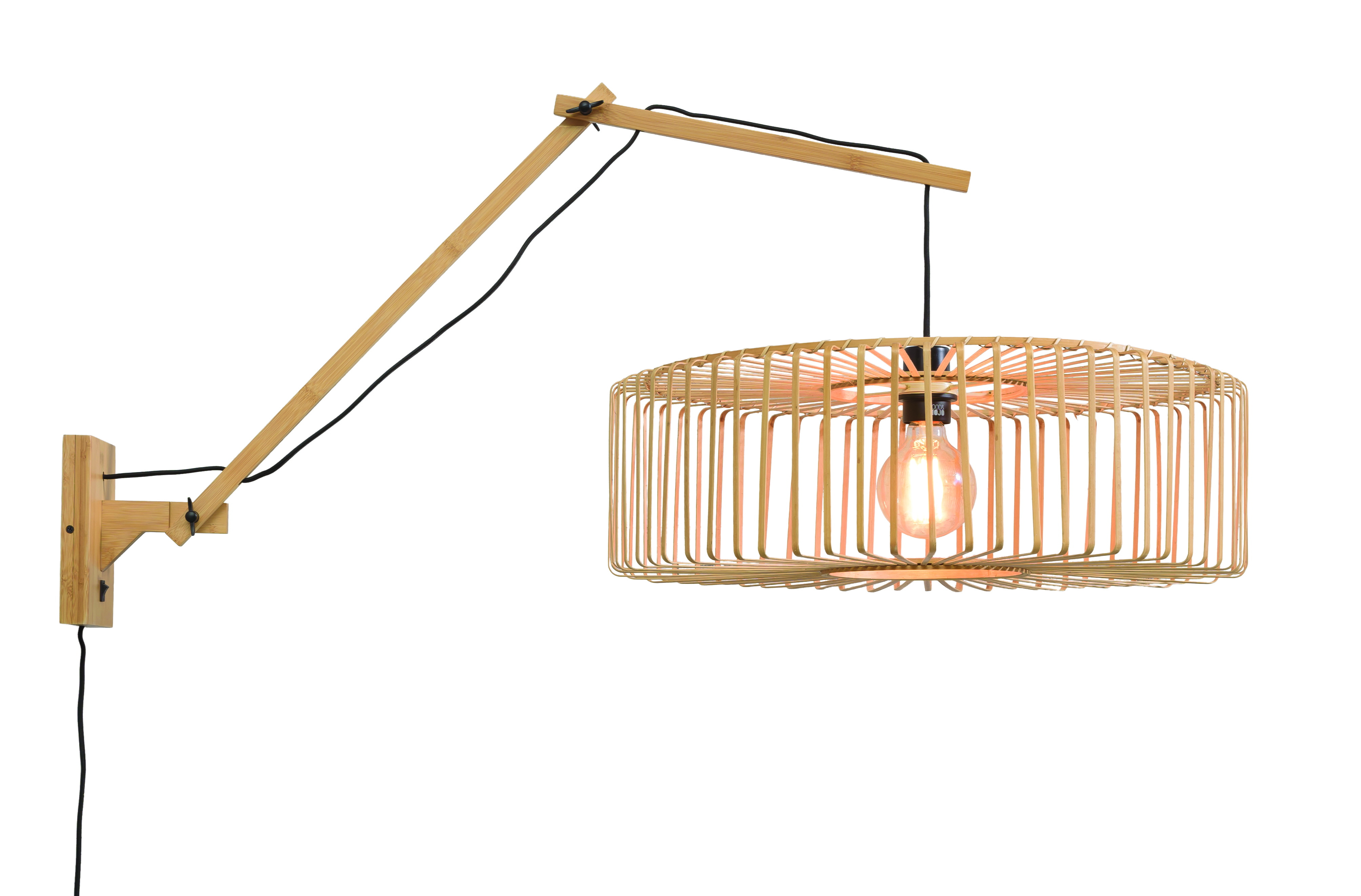 GOOD&MOJO Wandlamp 'Bromo' Large, Bamboe, kleur Naturel