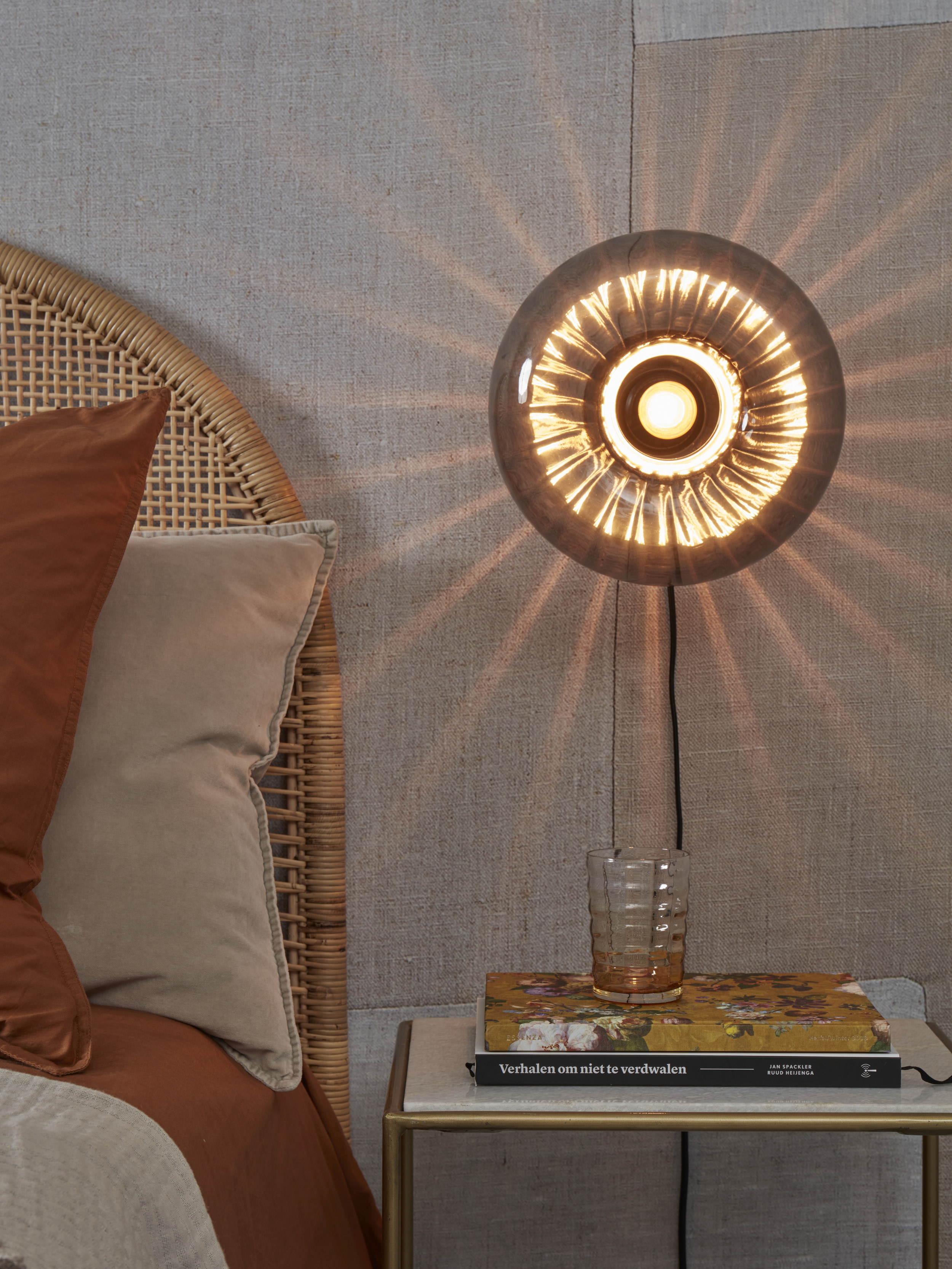 its about RoMi Wandlamp 'Brussels' Glas, 28cm, kleur Antraciet