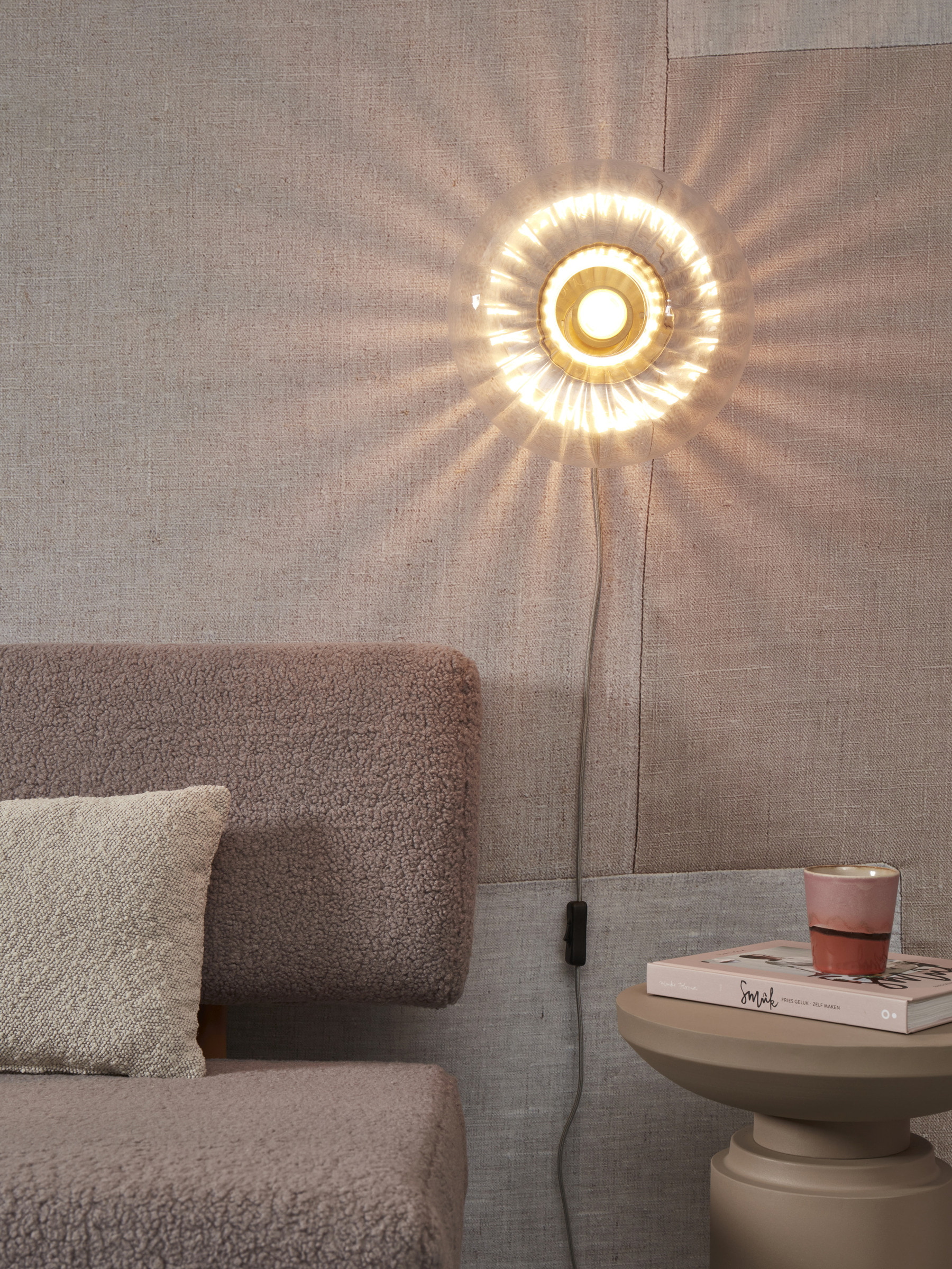 its about RoMi Wandlamp 'Brussels' Glas, 28cm, kleur Goud
