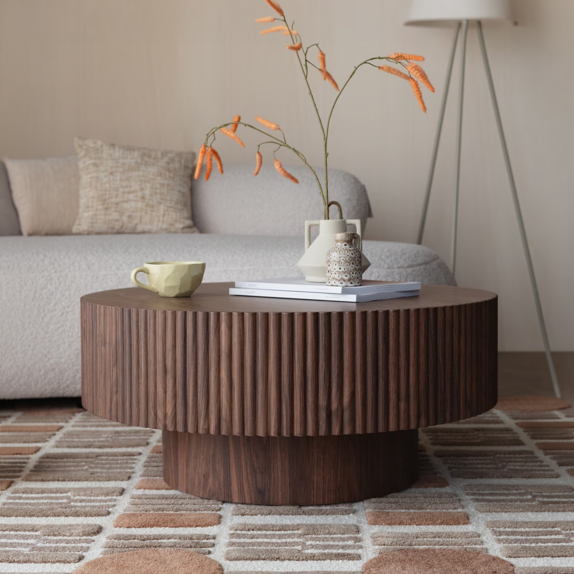 ZILT Ronde Salontafel Bryn Walnoot, Ø80cm