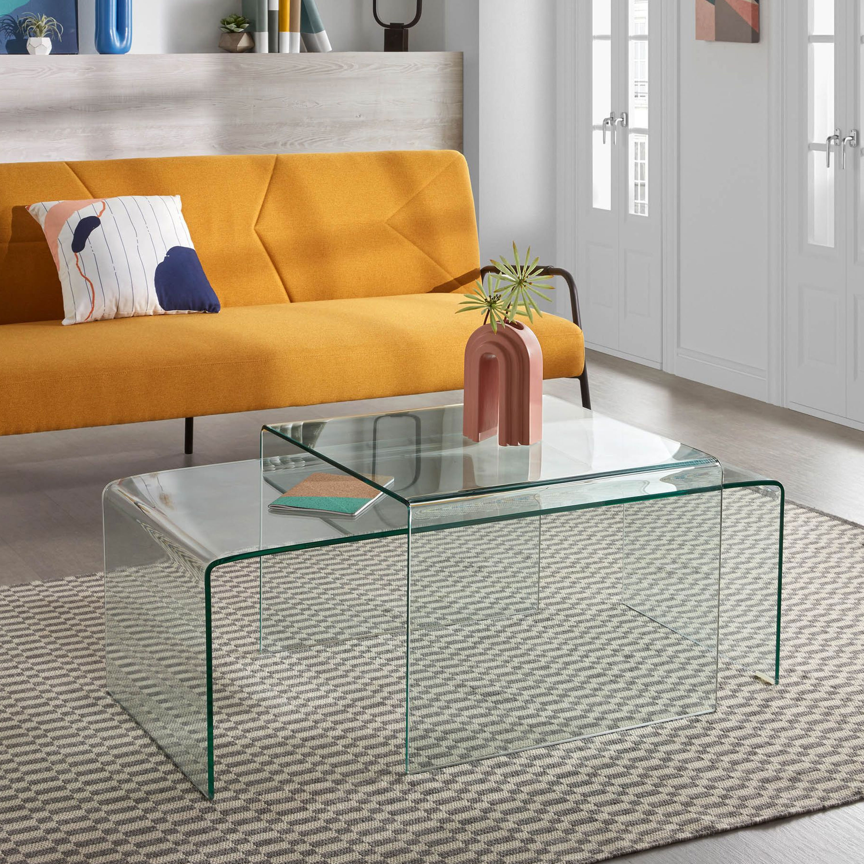 Kave Home Glazen Salontafel 'Burano', 110 x 50 cm