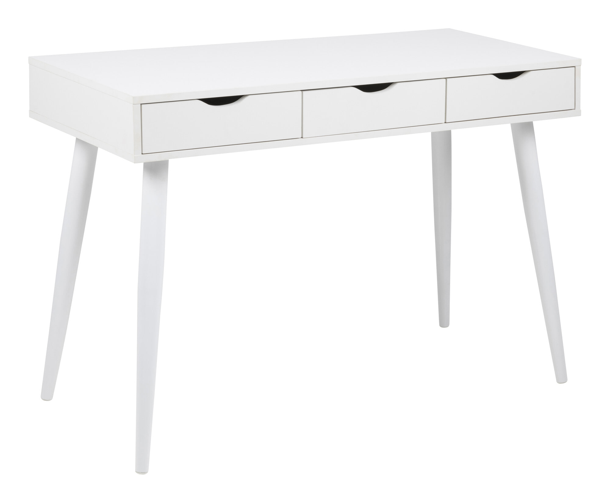 Bureau / sidetable 'Märta' 110 x 50cm met 3 laden , kleur wit / wit