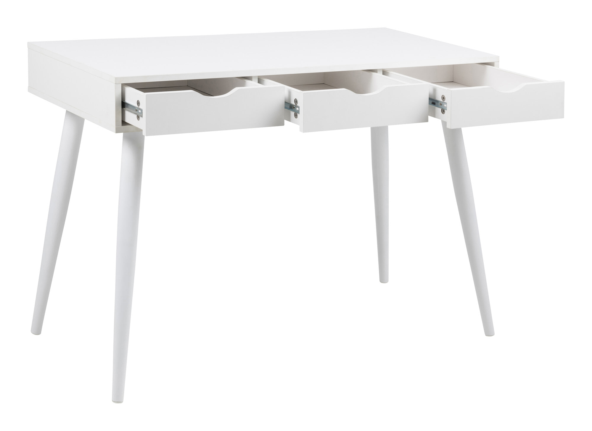 Bureau / sidetable 'Märta' 110 x 50cm met 3 laden , kleur wit / wit