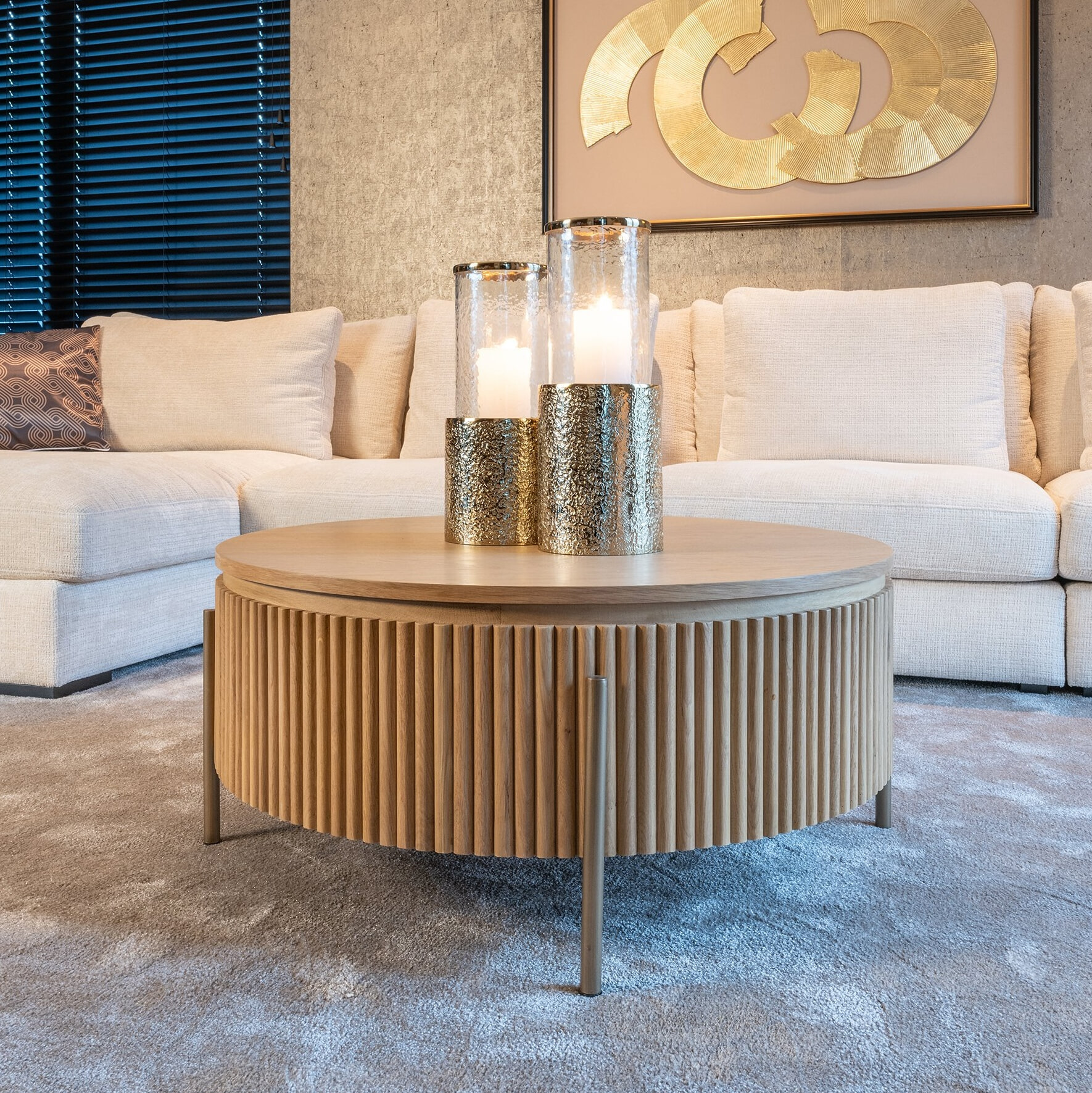 Richmond Interiors Richmond Ronde Salontafel Belfort Eikenhout, 85cm - Bruin
