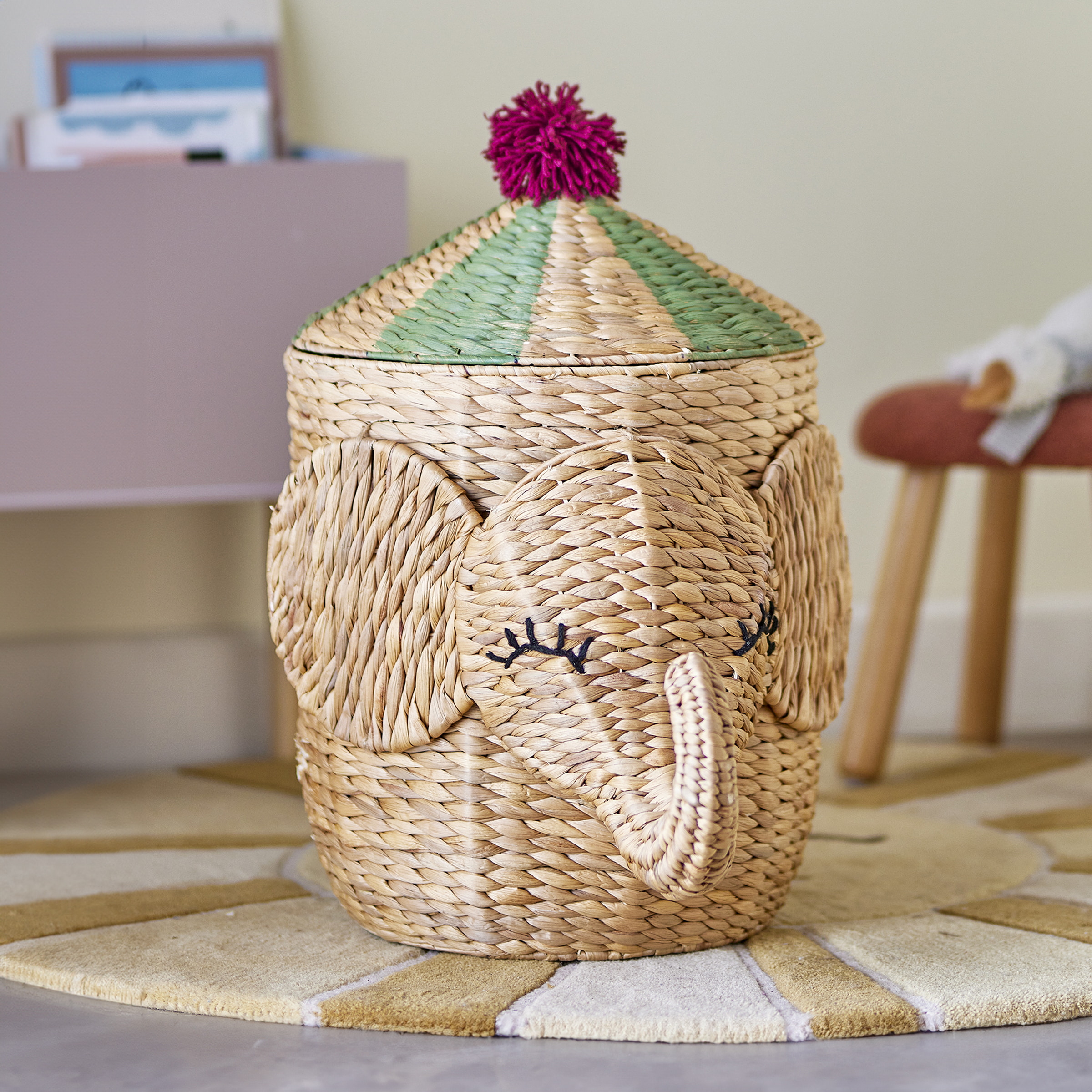 Bloomingville MINI Mand Bobo Olifant, 50cm hoog - Naturel