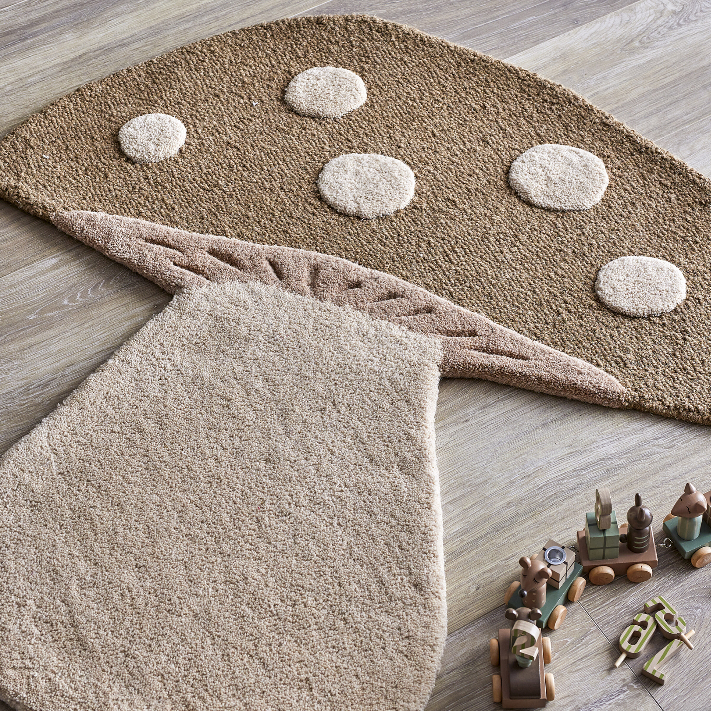 Bloomingville MINI Vloerkleed Mushroom - Bruin