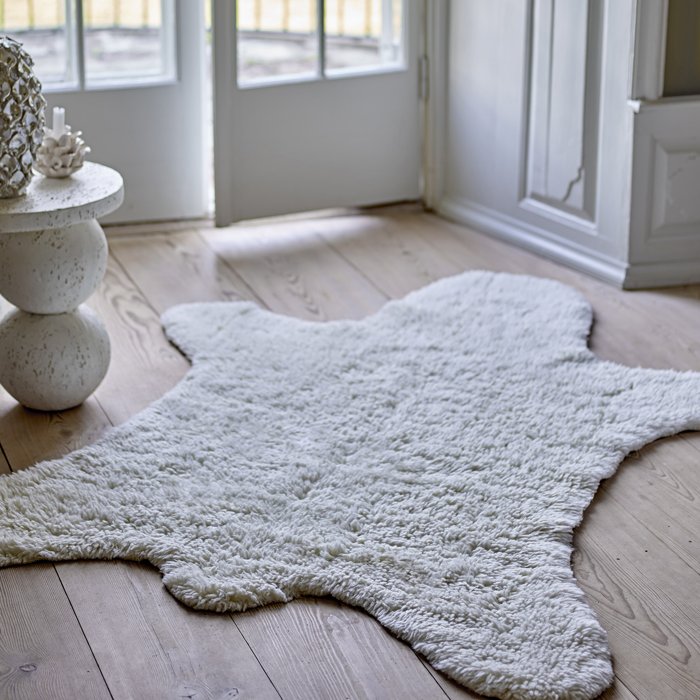 Bloomingville MINI Vloerkleed Bear Wol, 140 x 200cm - Wit