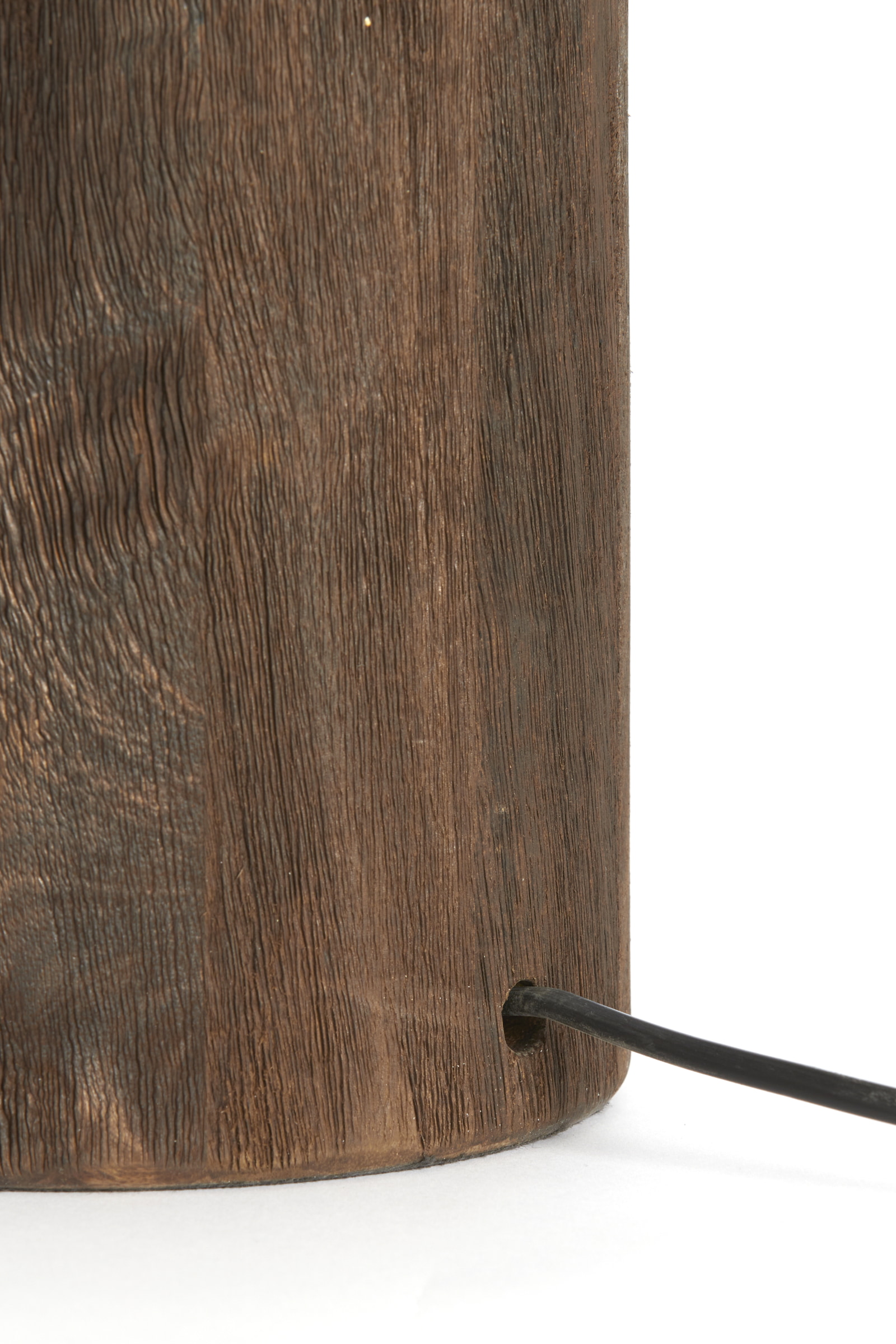Light & Living Tafellamp 'Trapino' Mangohout, 32cm, kleur Mat Donkerbruin (excl. kap)