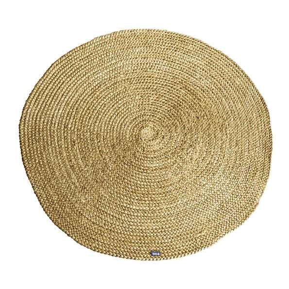 By-Boo Vloerkleed 'Jute round' 120cm, kleur Geel By-Boo Vloerkleed 'Jute round' 120cm, kleur Geel