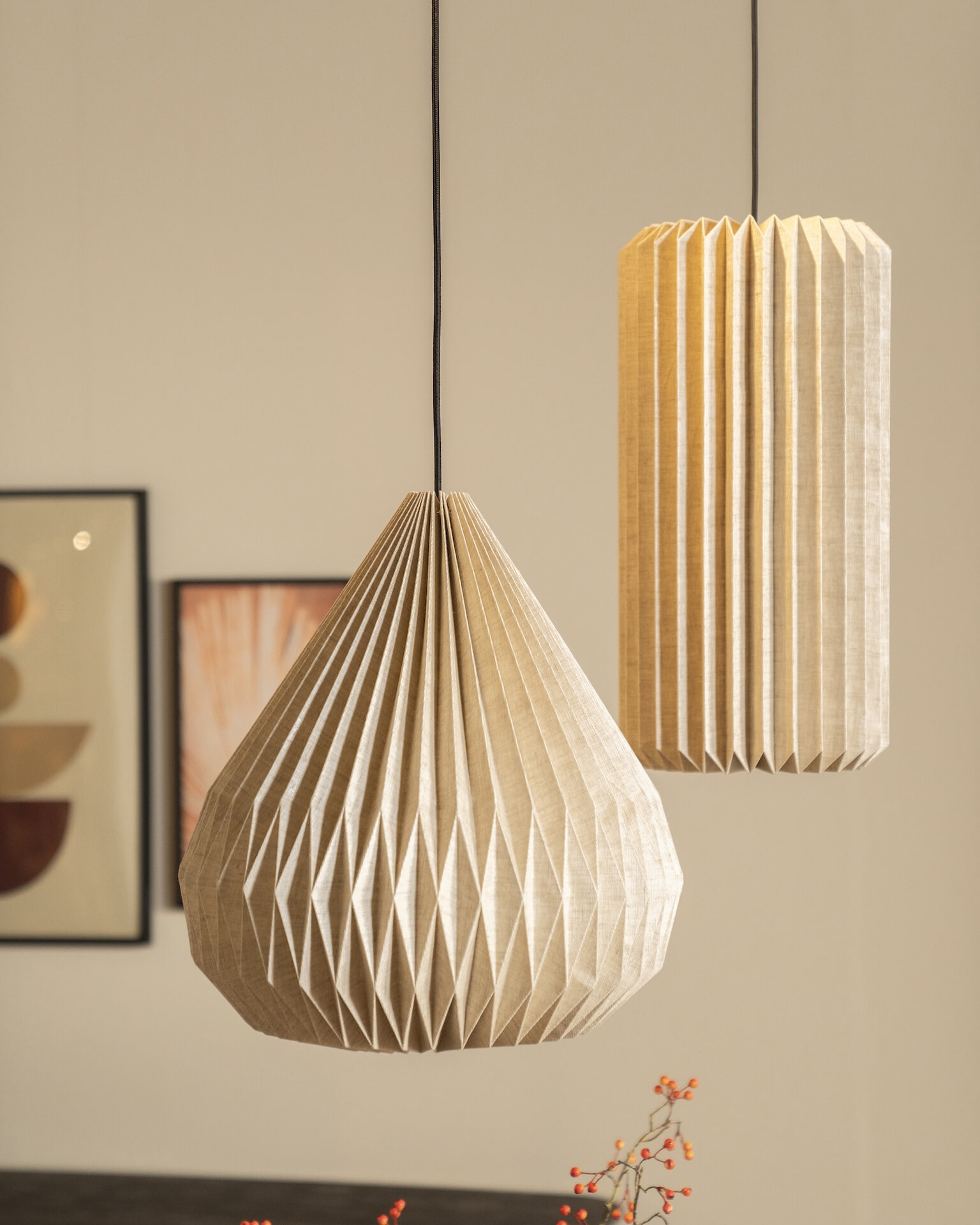 By-Boo Hanglamp Zuki Linnen, 26cm - Japandi - 230182 • Sohome