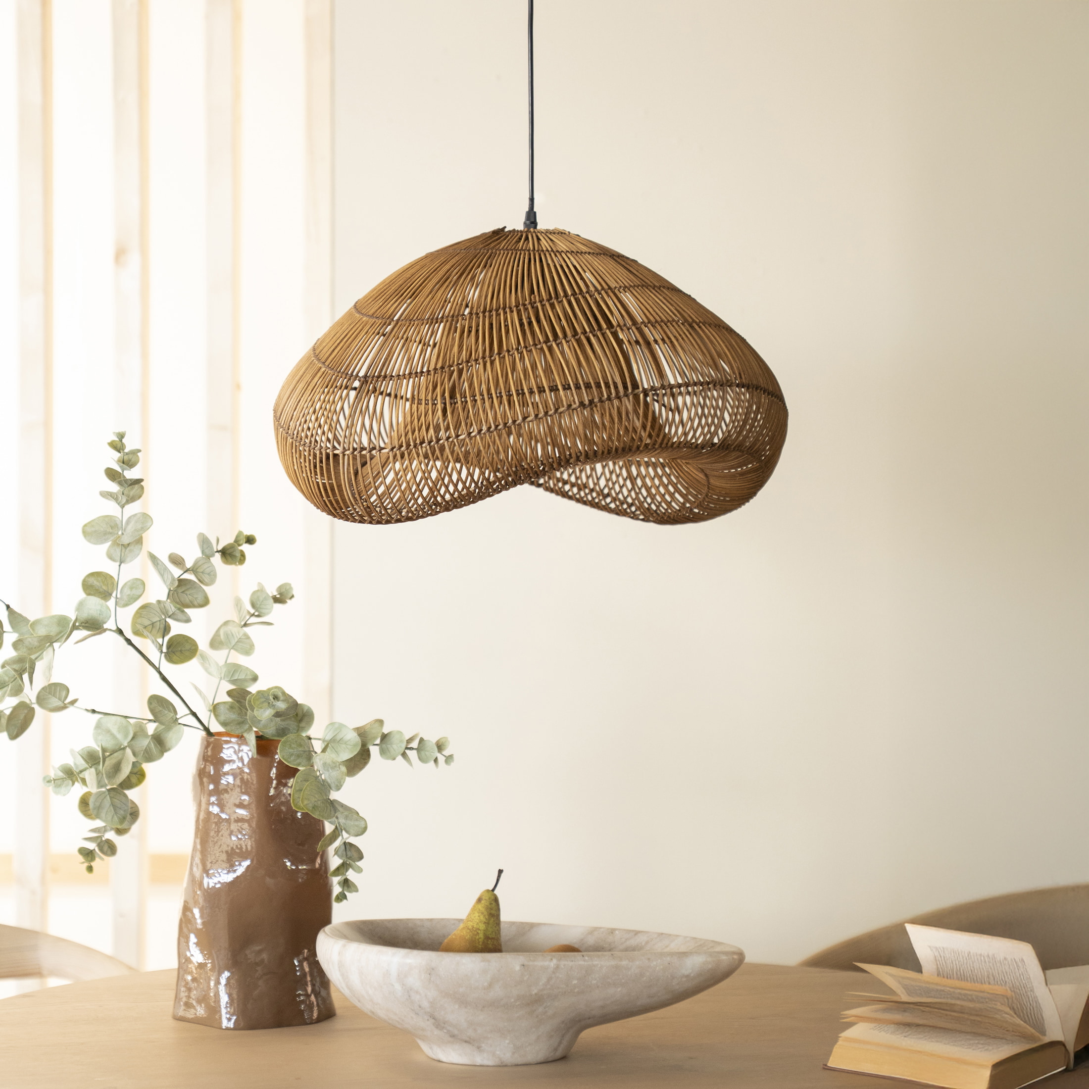 By-Boo Hanglamp 'Lunar' 54 x 52cm, kleur Bruin