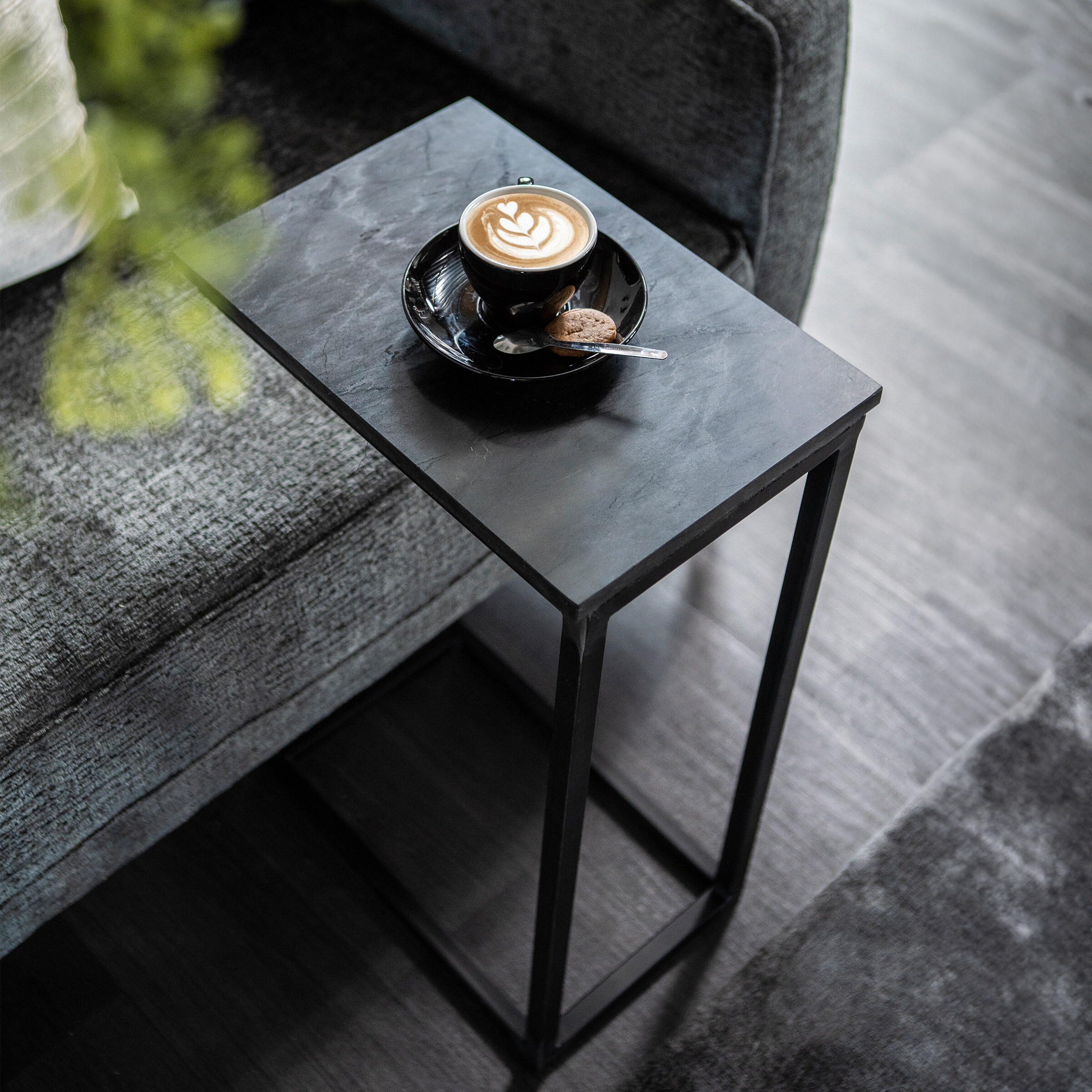 By-Boo Laptoptafel 'Edge' Marmer, kleur zwart