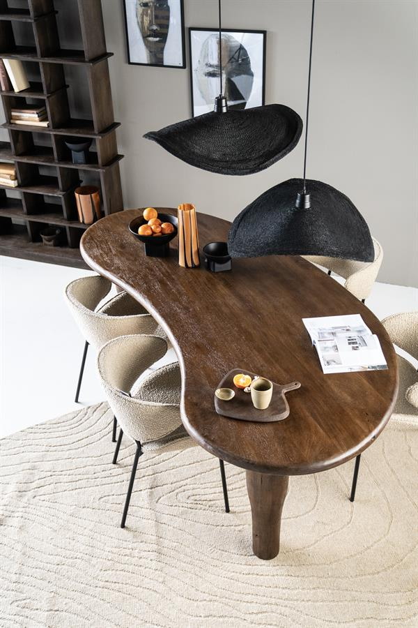 By-Boo Organisch Vloerkleed 'Pebble' Wol, 190 x 290cm, kleur Beige