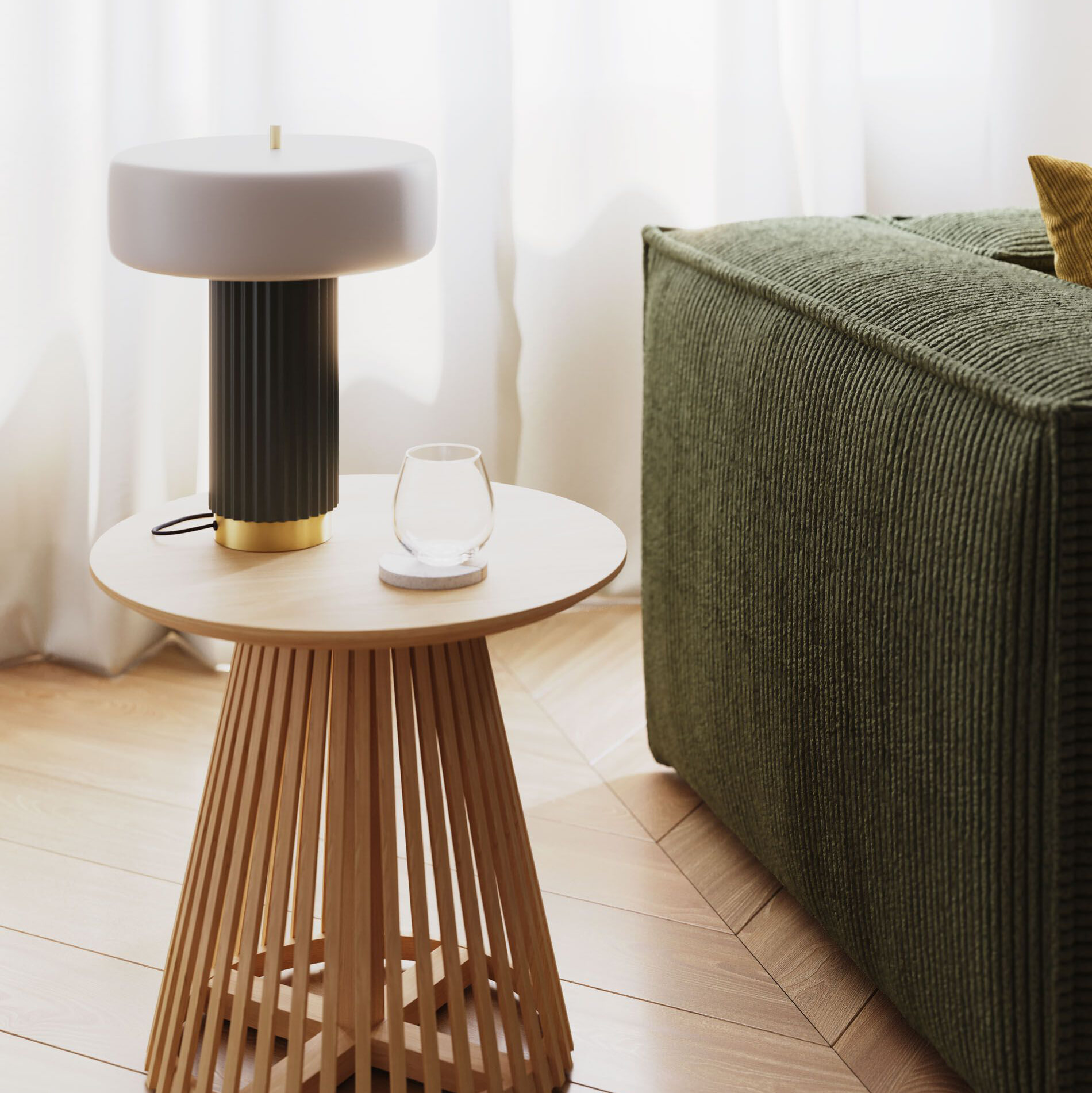 Kave Home Tafellamp 'Serenella' Metaal en glas