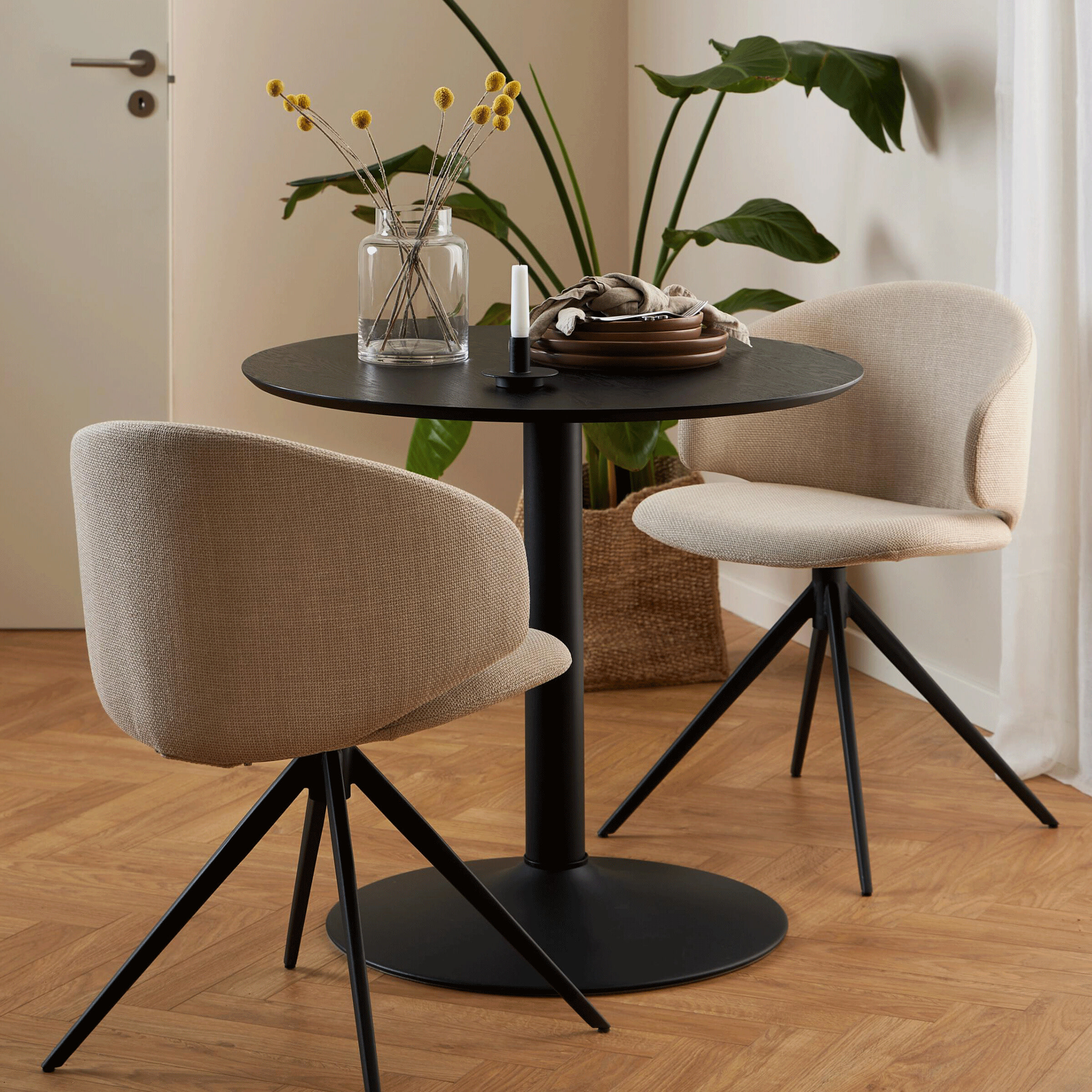 Bendt Ronde Bistrotafel 'Ina' 80cm, kleur Zwart