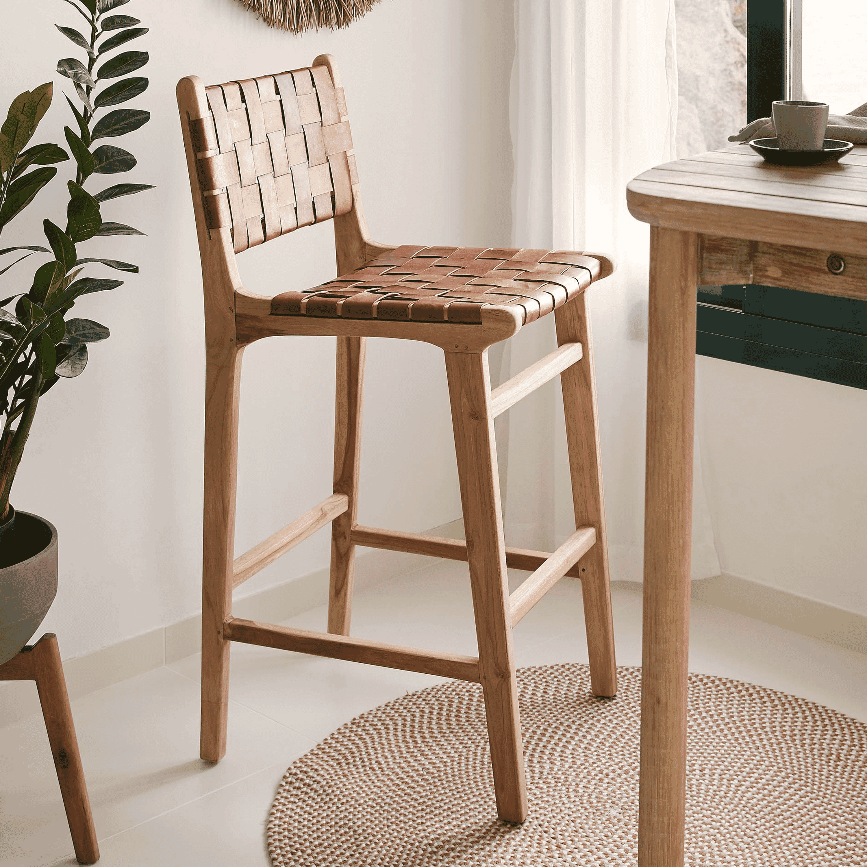 Kave Home Barkruk 'Calixta', kleur Bruin Kave Home Barkruk 'Calixta', kleur Bruin