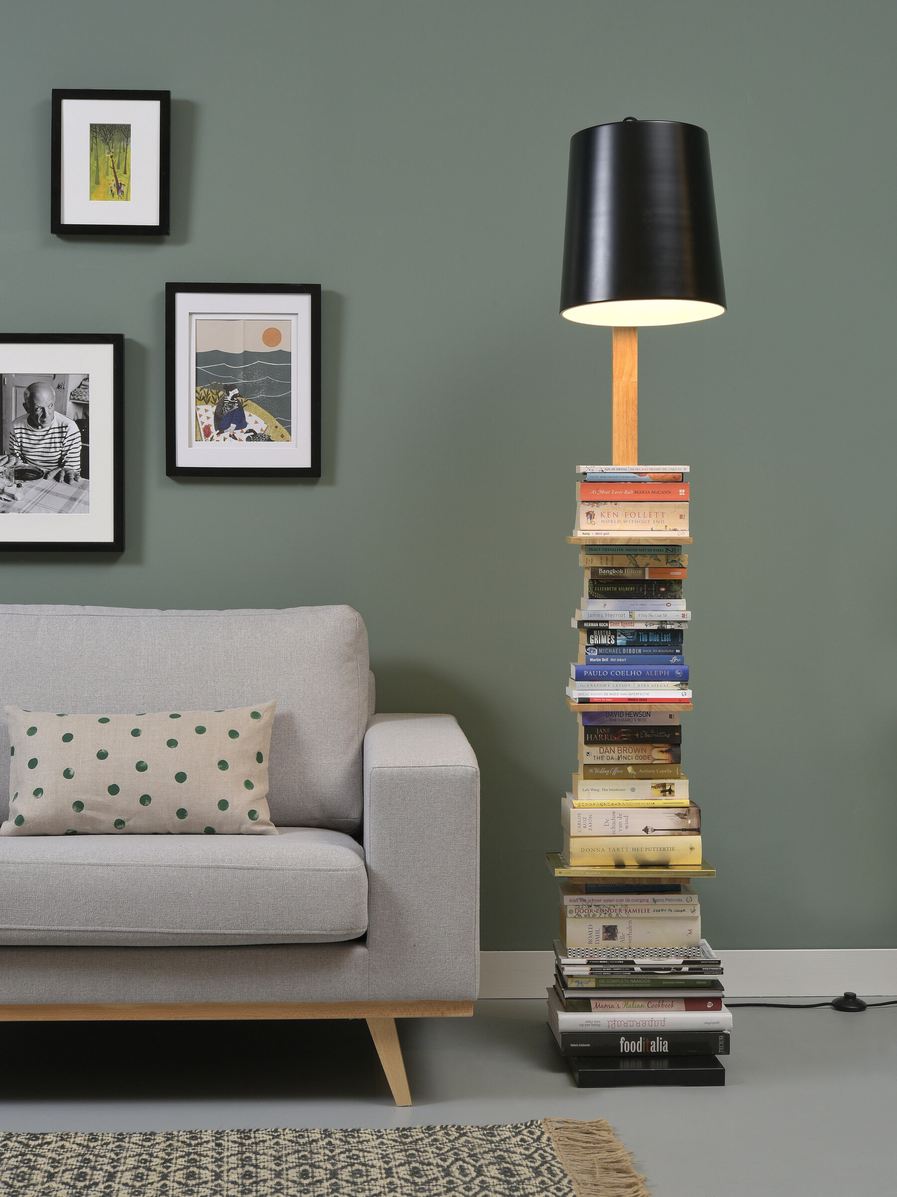 its about RoMi Vloerlamp 'Cambridge' met plankjes, kleur Zwart