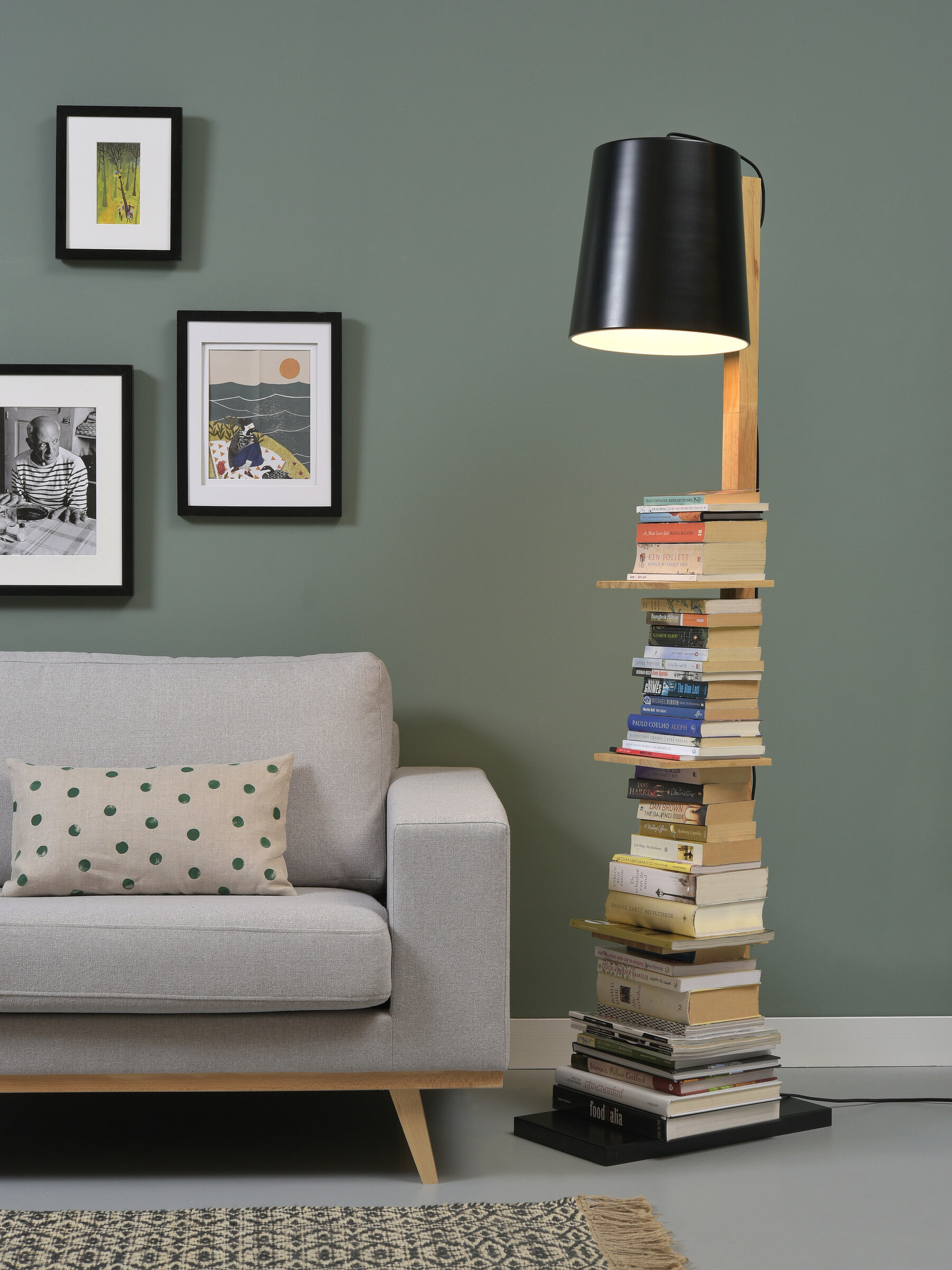 its about RoMi Vloerlamp 'Cambridge' met plankjes, kleur Zwart