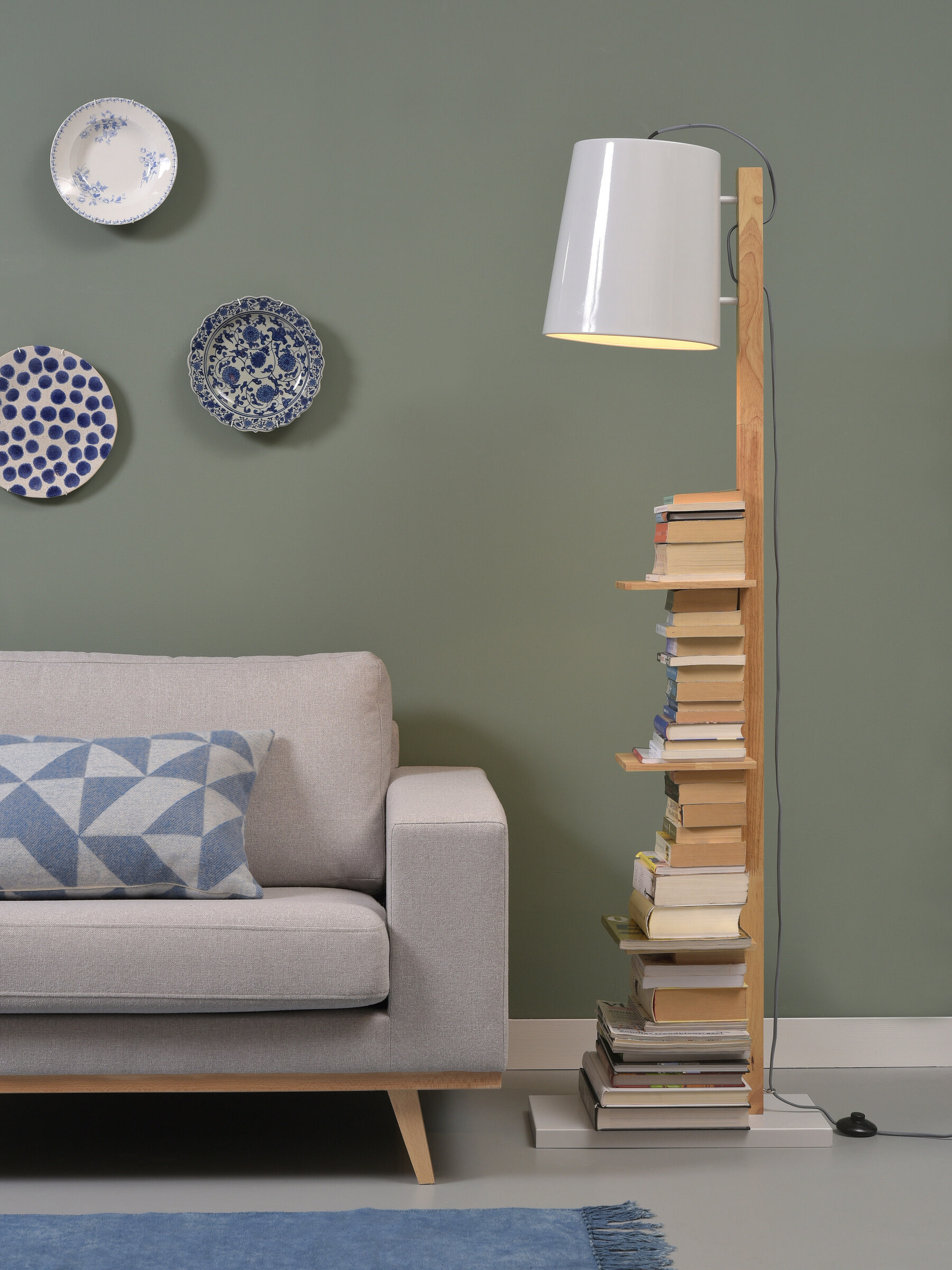 its about RoMi Vloerlamp 'Cambridge' met plankjes, kleur Wit