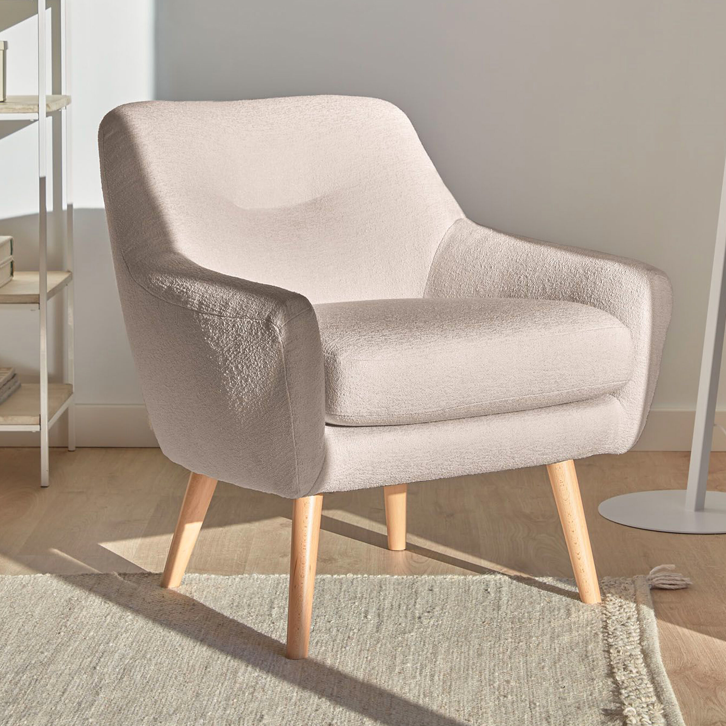 Kave Home - Candela fauteuil in grijs fleece